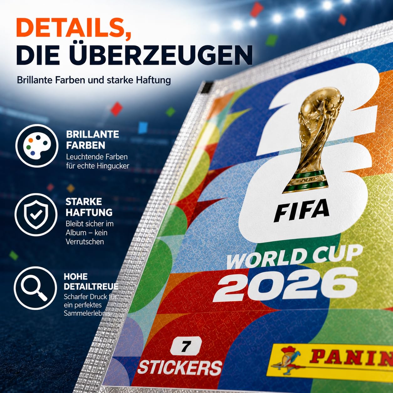 Set de iniciación XXL Fan Mundial 2026 – Pegatinas originales de Panini, 1 plan de juego (50 bolsas/350 pegatinas individuales) — view 2