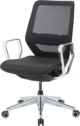 Miniatura 5 de WorkPro Sentrix Silla ergonómica de mallamalla con respaldo medio, brazos fijos, negro, compatible con BIFMA