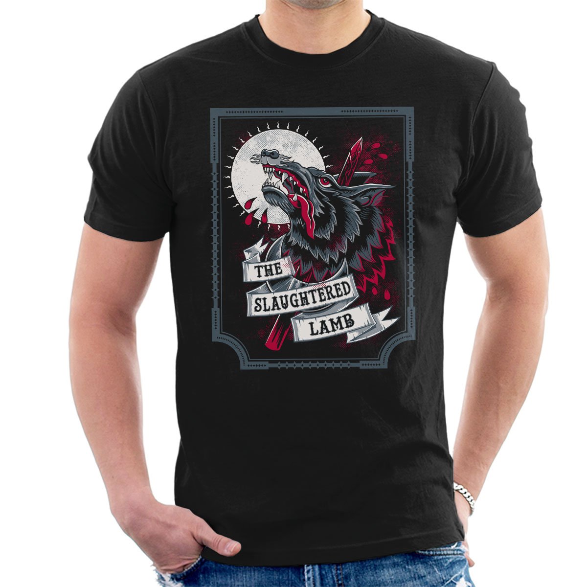 Cloud City 7 Men's Black An American Werewolf In London Slaughtered Lamb T-Shirt