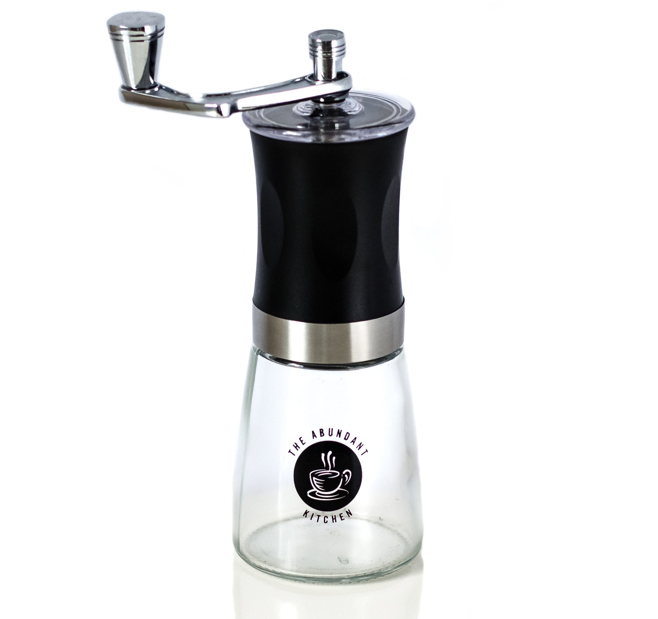Slim Coffee Grinder and Burr Spice Mill | Moneyback Guarantee | Glass Bottom | Perfect Size for a Cup of Joe