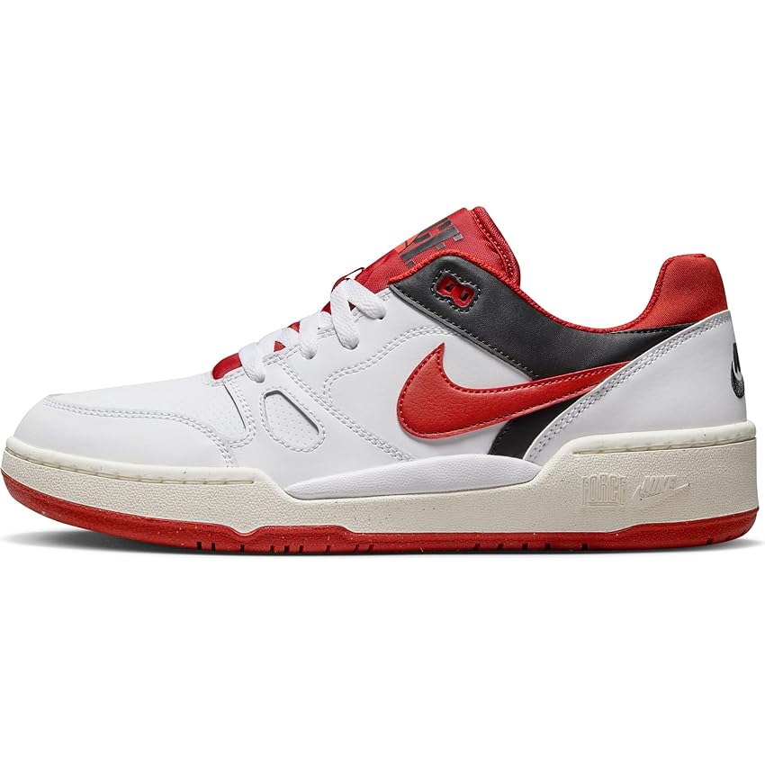 Nike Full Force Lo, Sneaker Uomo, White/Mystic Red-Black-Sail, 44 EU