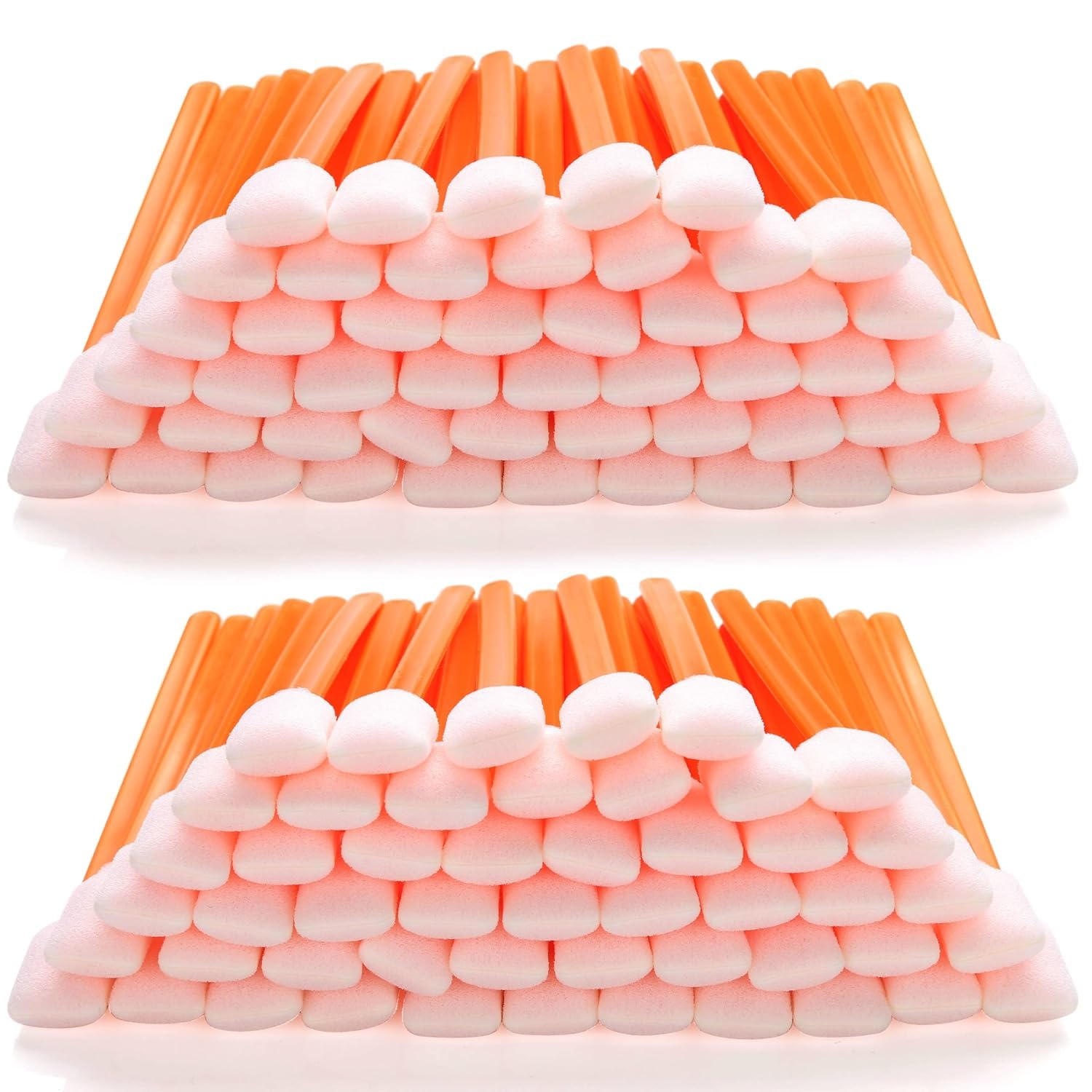 200pcs Foam Cleaning Swabs Sticks Square Rectangle, Foam Tips Sponge Sticks for Solvent Format Inkjet Printer Roland Optical Equipment Optical Lens(Orange)