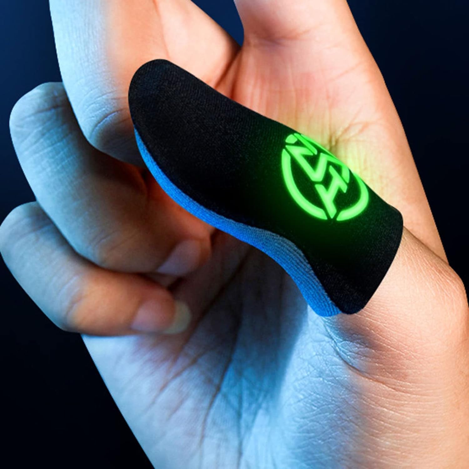 2 guantes negros para la punta de los dedos para juegos, a prueba de sudor, antideslizantes, transpirables, para juegos móviles, agarre para juegos, alivio del dolor, dedos de juegos para teléfonos