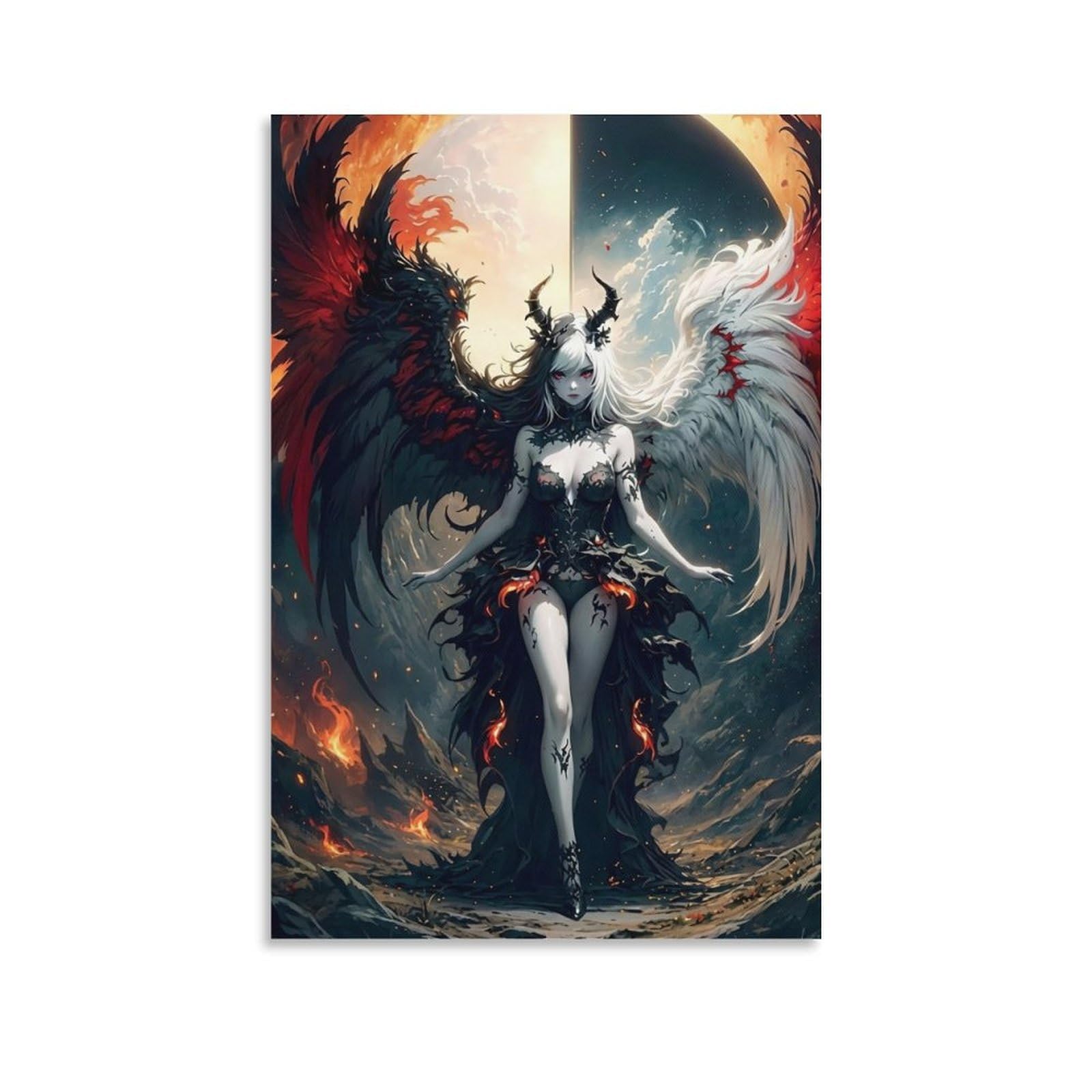 DHBANEIOK Dark Angel Queen Poster Artwork Giclee Canvas Prints Modern Wall Art Picture Wall Hanging for Home Decorations 24x36inch(60x90cm)