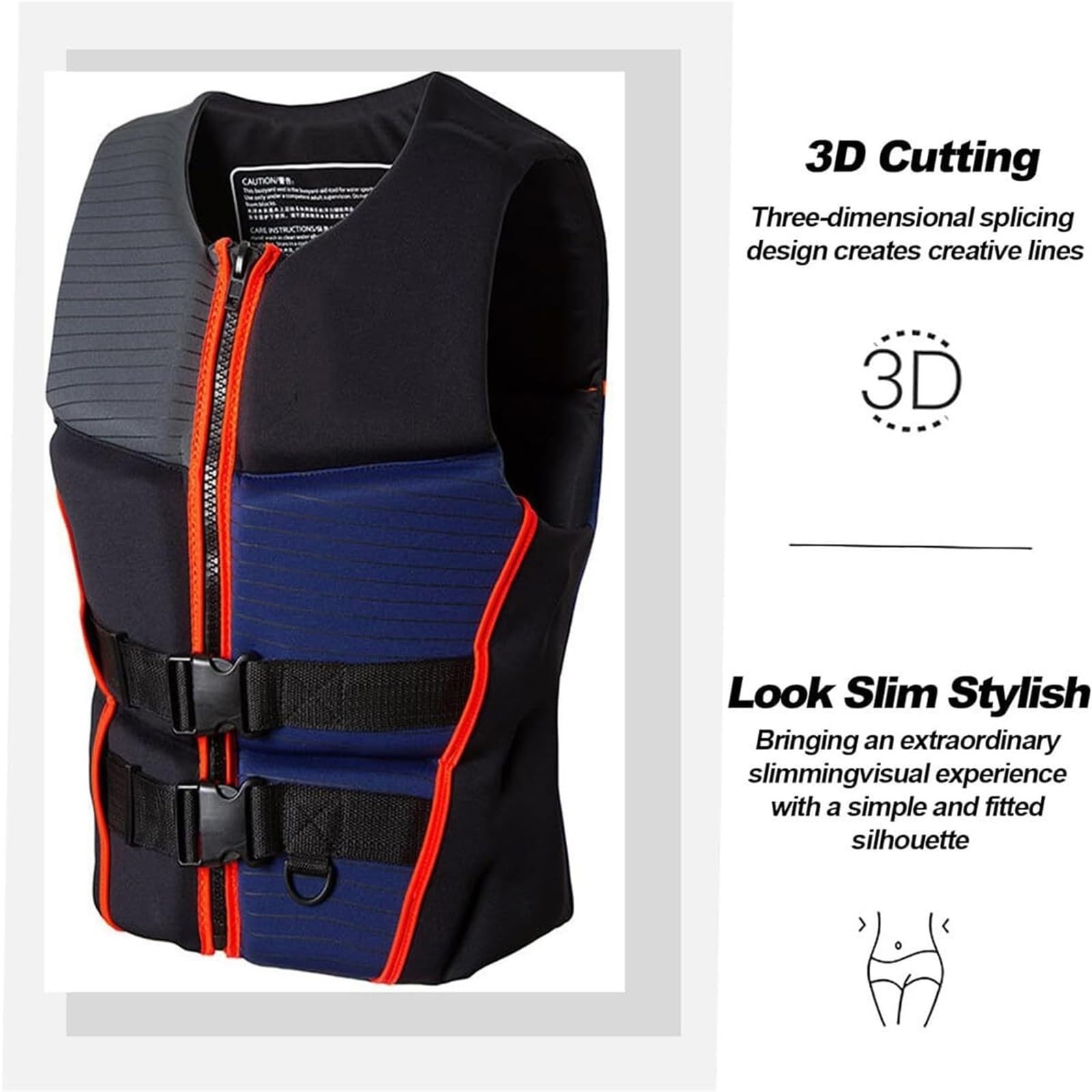 Giubbotto di Salvataggio in Neoprene Leggero for Adulti, Gilet Aiuto al Galleggiamento Regolabile for Paddle Boarding, Kayak, Nuoto, Canottaggio(B,XXL)