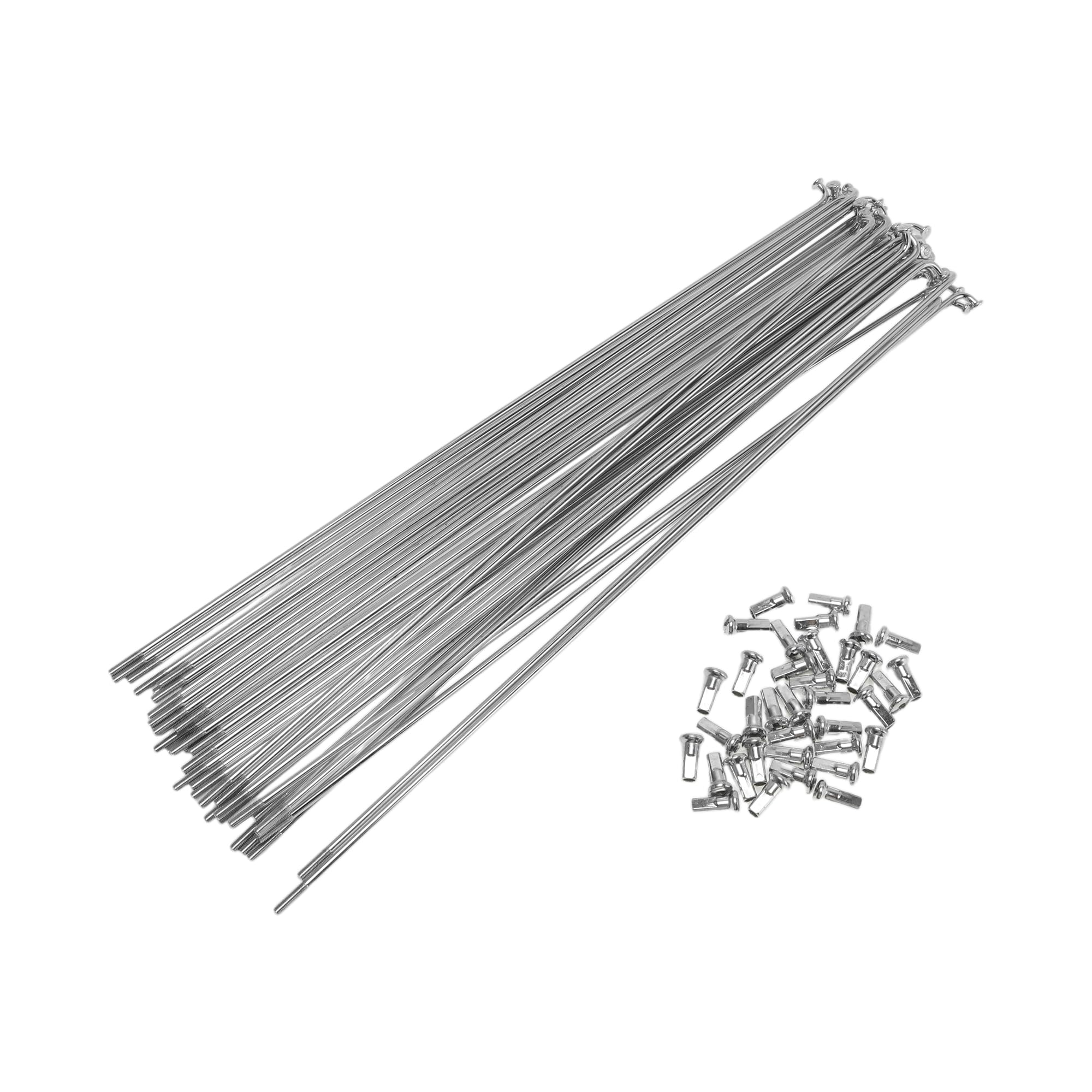 Motoforti 36 Set 12G Bicycle Spokes 275mm Bike Wheel Spokes 45 Steel Galvanized Silver Tone