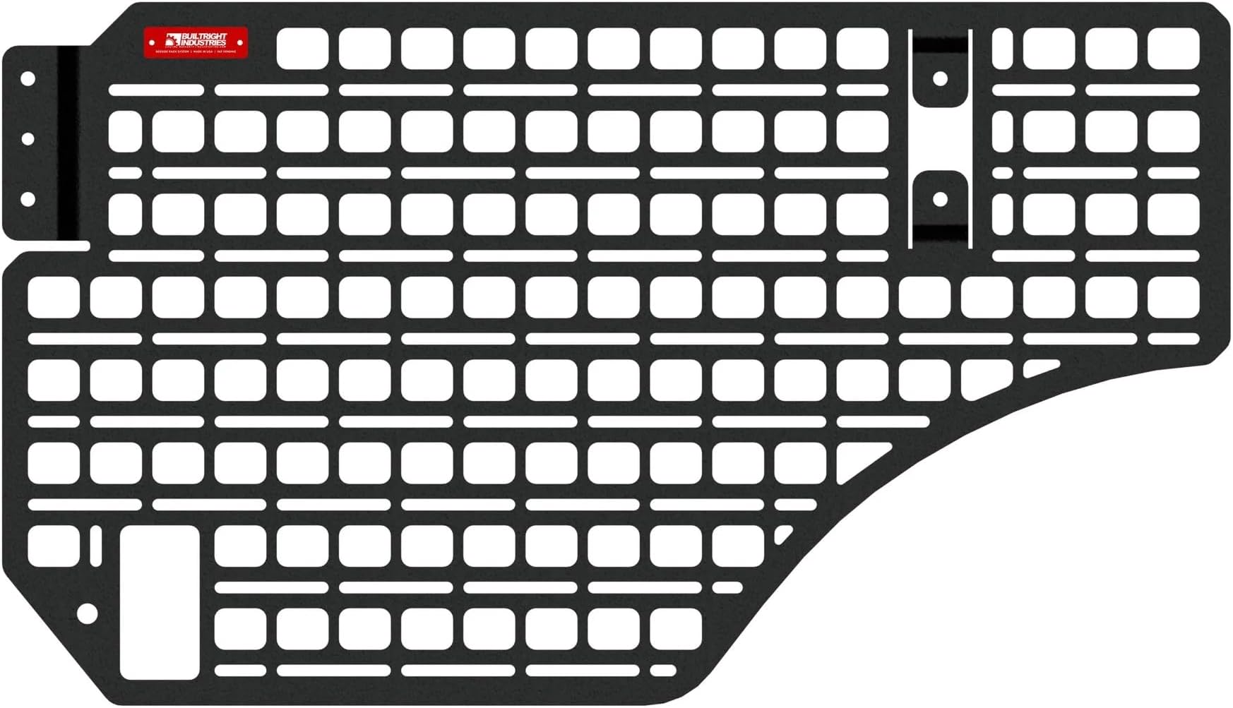 BuiltRight Industries Driver's Side Rear Bedside MOLLE Panel Rack System Compatible with 2019+ RAM 1500 – Truck Bed Storage Organizer​