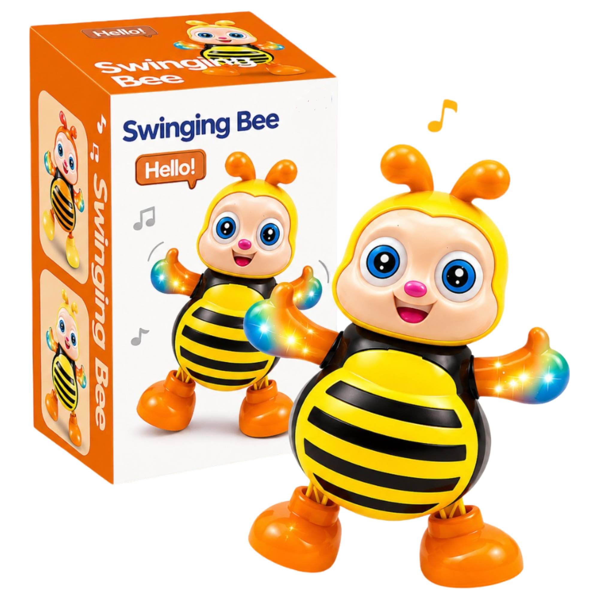 SHAKTISM Dancing Animal Toy for Kids with Flashing LED Lights & Music | Walking & Dancing Toy for Kids | Battery Operated Swing Action Toy for Boys & Girls | Fun Educational Gift for Boys (Bee)-image-26