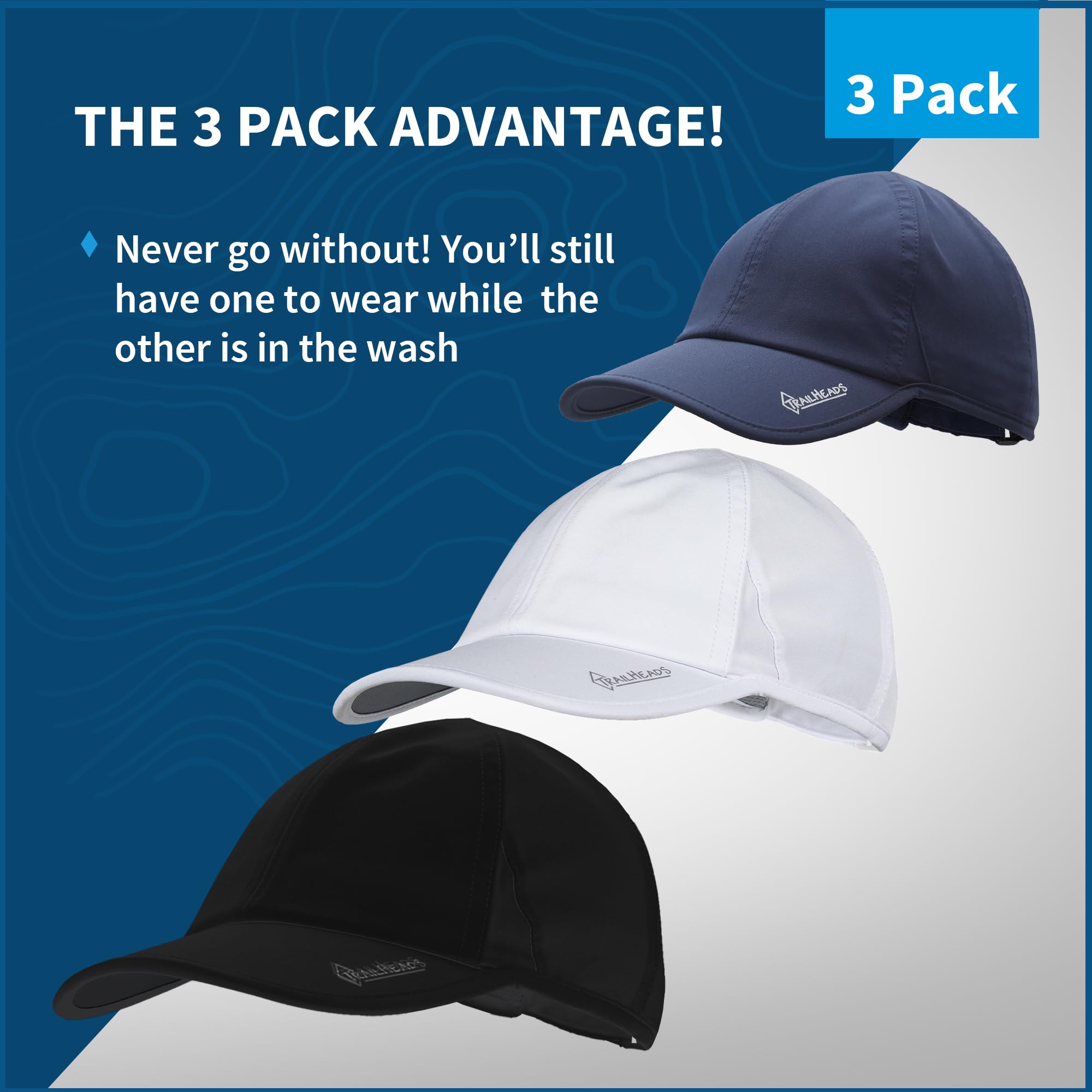 TrailHeads Cappelli da corsa da donna, protezione UV, 50+ UPF - Cappelli estivi da donna Cappellino da baseball - Tennis, Golf, Palestra, Allenamento