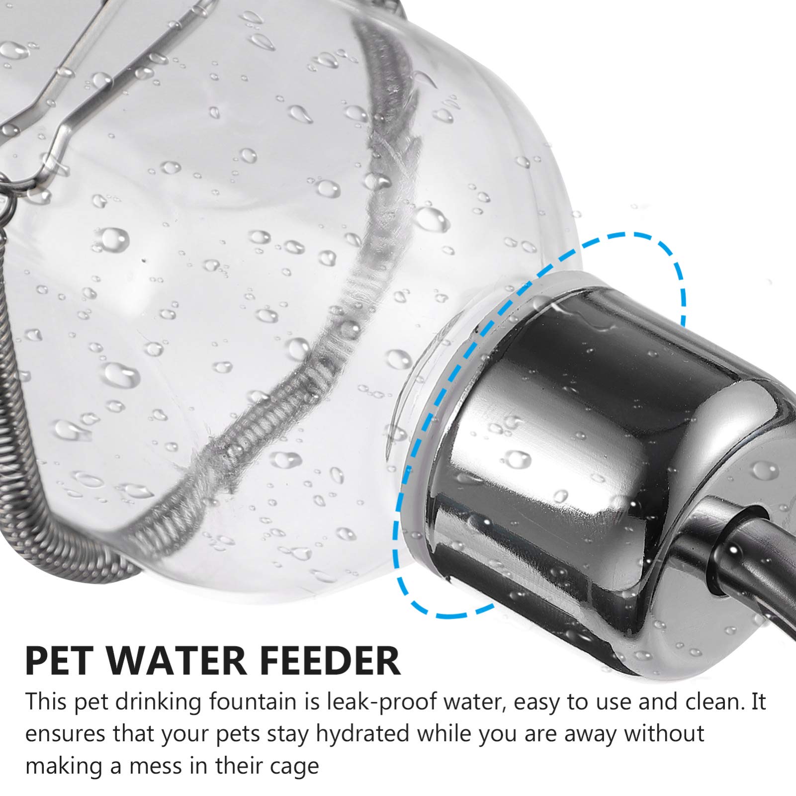 Mipcase Juego de 4 bebederos para conejos, para cachorros, cuenco automático para periquitos, cobayas, botellas de agua planas, juguetes para hurones, fuente automática de plástico de cola larga