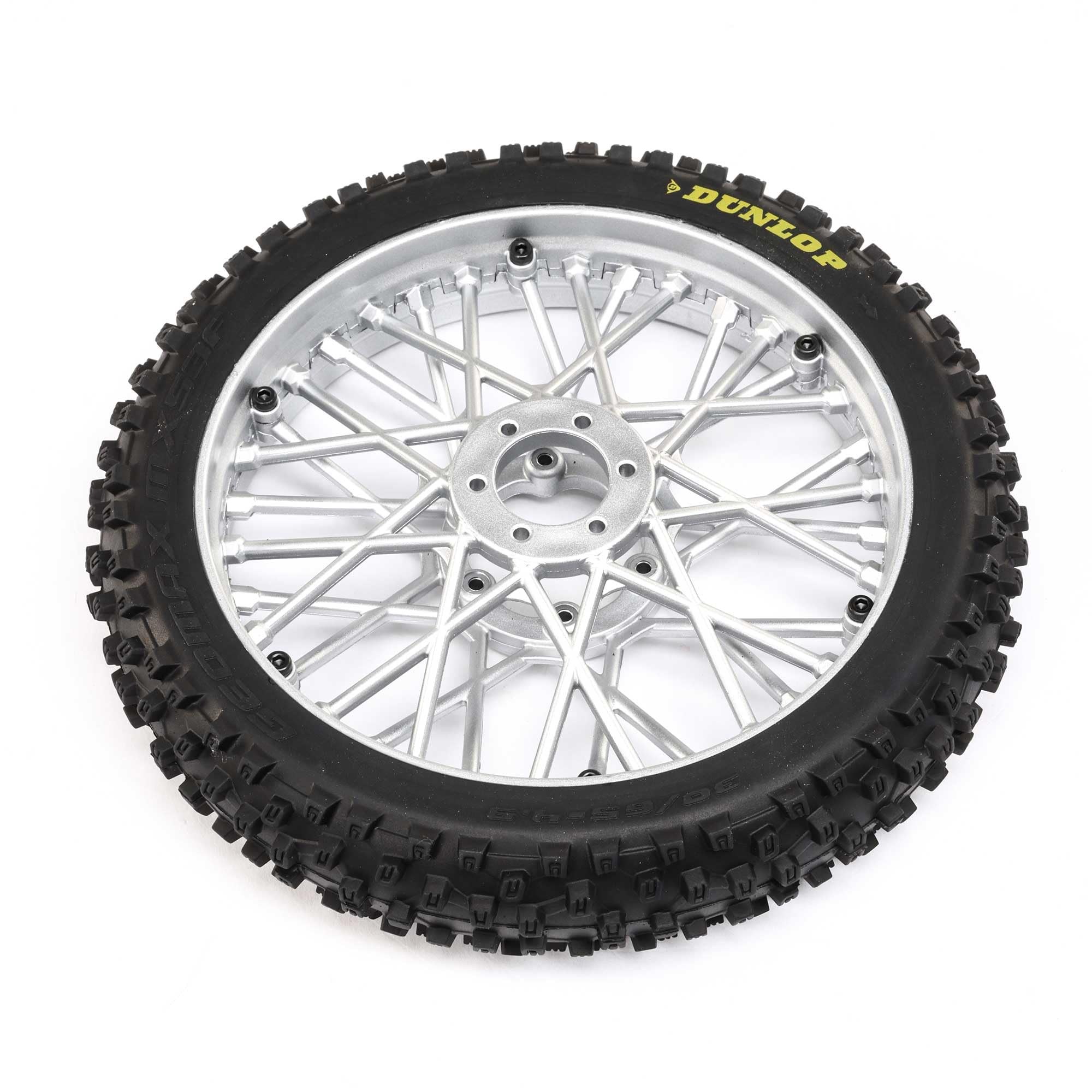 Losi Dunlop MX53 Front Tire Mounted Chrome PM-MX LOS46006 RC Tire
