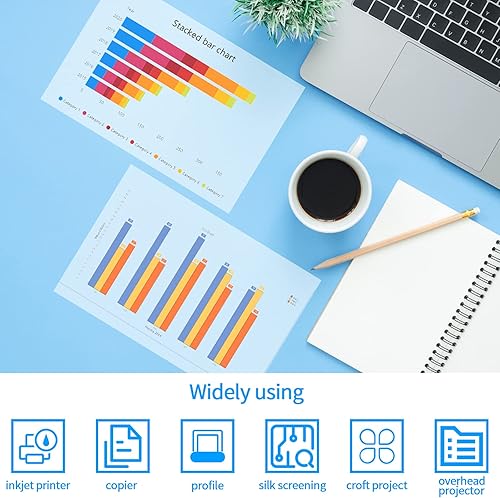 Miniatura 5 de 30 hojas de papel de película transparente, película transparente de 8.5 x 11 pulgadas para impresora de inyección de tinta, hojas de película