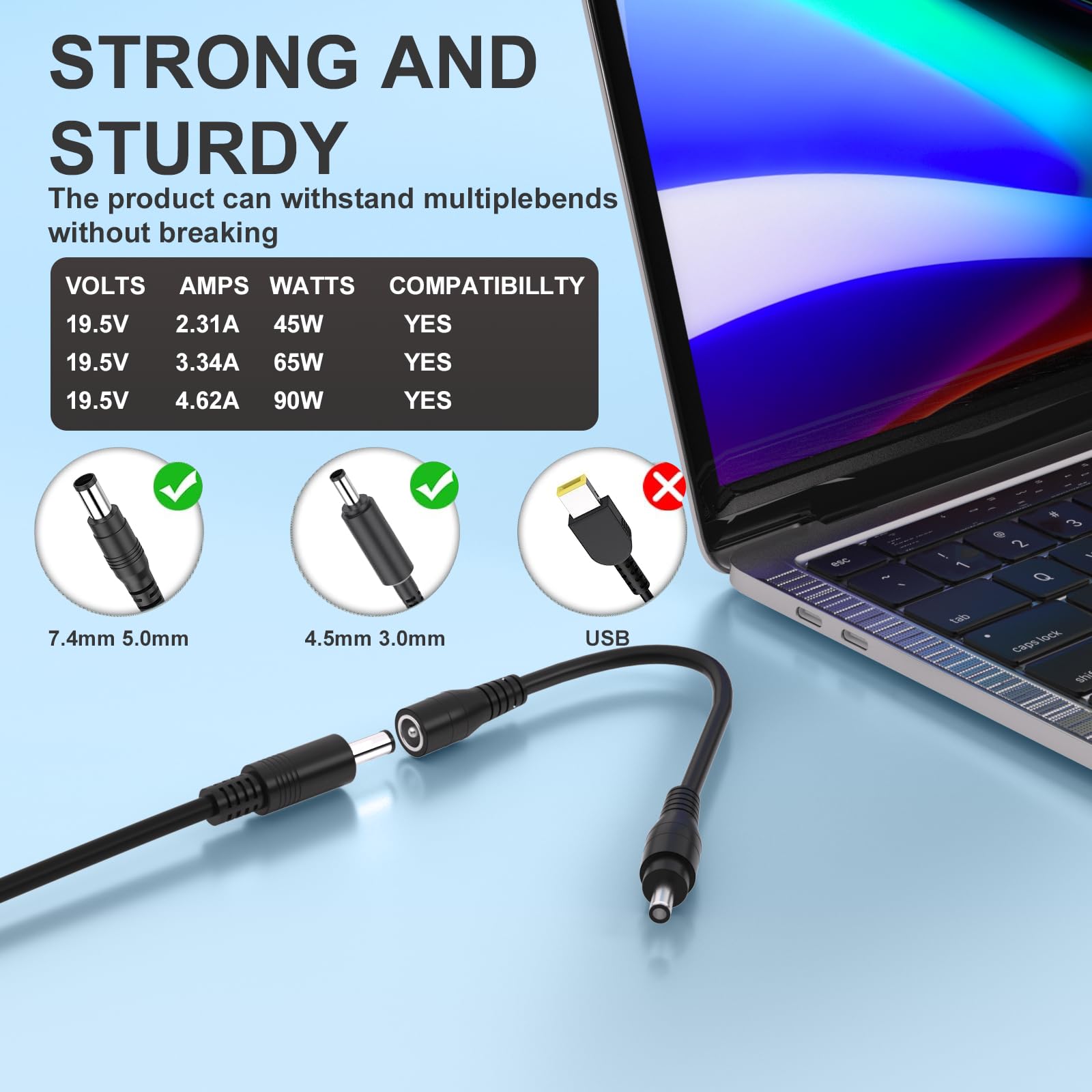 Chargeur 90W Pour Dell Inspiron 7706 2-en-1 Et Autres Modèles - Neuf, Tension 19.5V