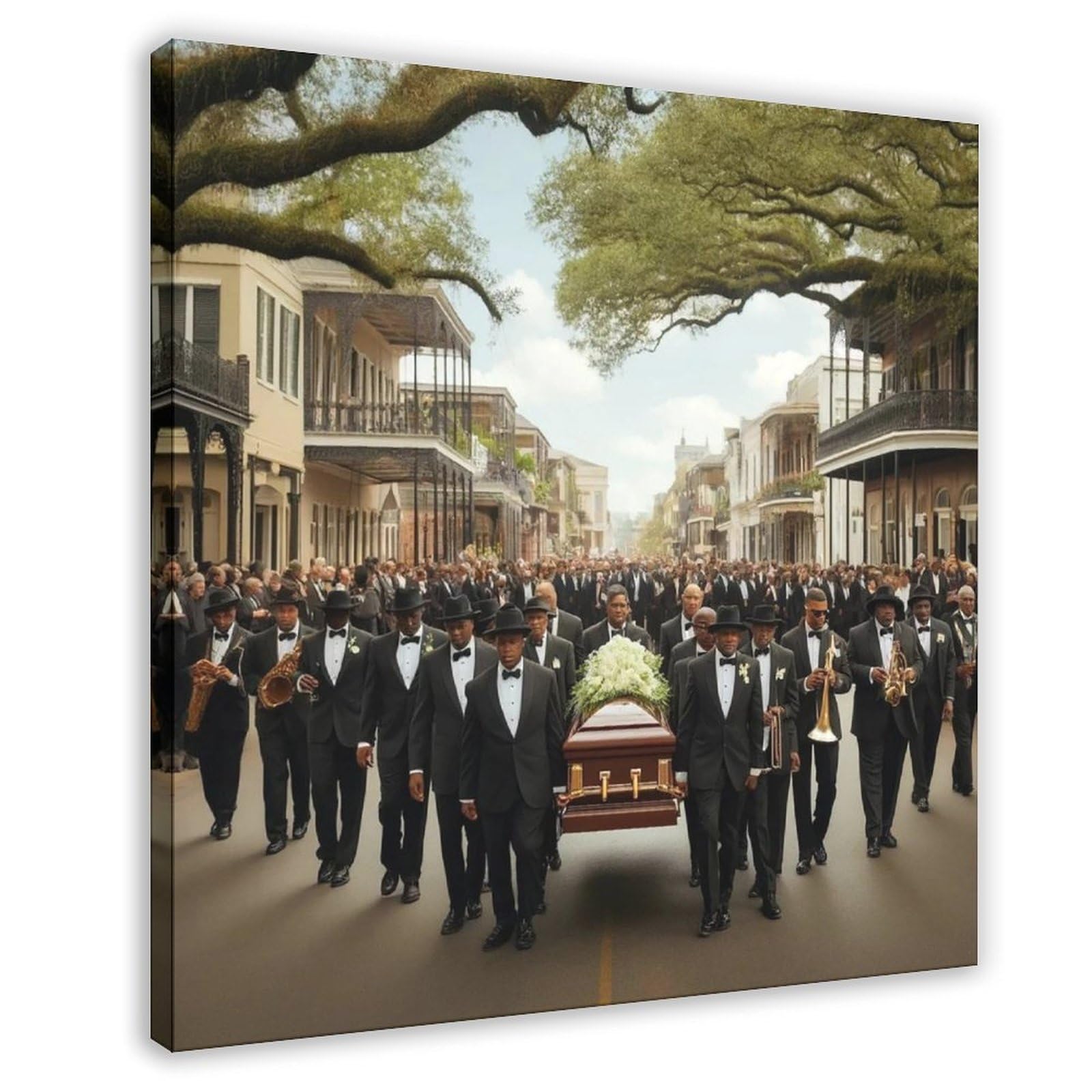 New Orleans Funeral Procession Poster Tin Sign Vintage Metal Pub Club Cafe Bar Home Wall Art Decoration Poster Retro 12"L X 12"W