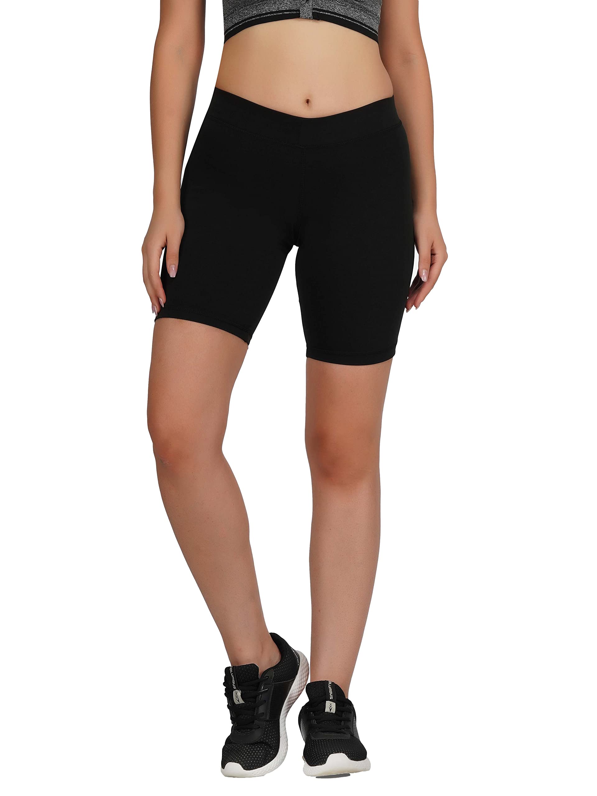 Gym Wear/Active wear Cycling Shorts/Tights, Stretchable Yoga Shorts for Women & Girls (Black, Size- XXL)-image-43