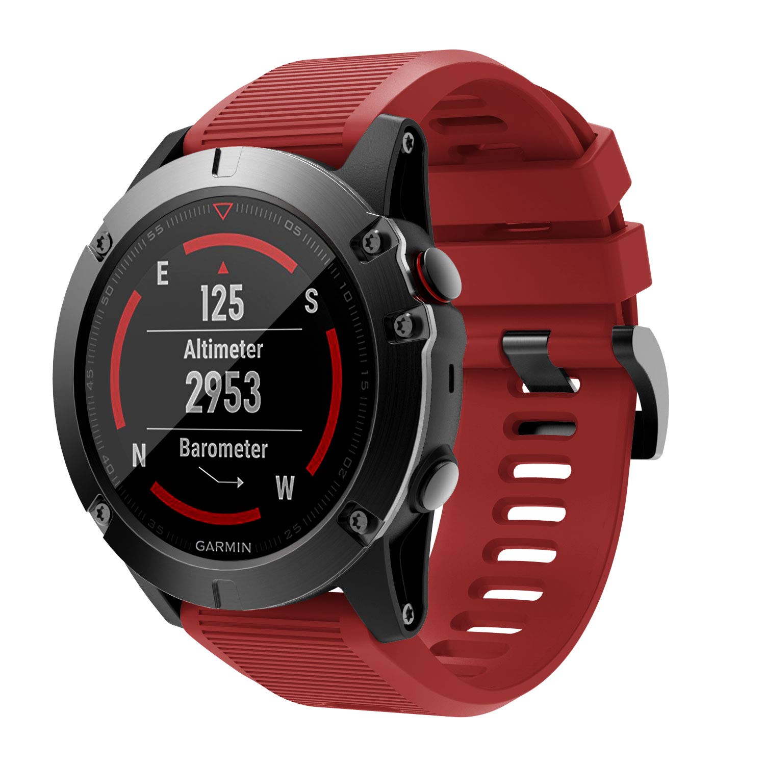 Sunter Wristband Compatible with Fenix 5X Band,26mm Width Soft Silicone Sport Replacement Watch Strap Band Compatible with Fenix 6X/Fenix 6X Pro/Fenix 5X/Fenix 5X Plus/Fenix 3/HR