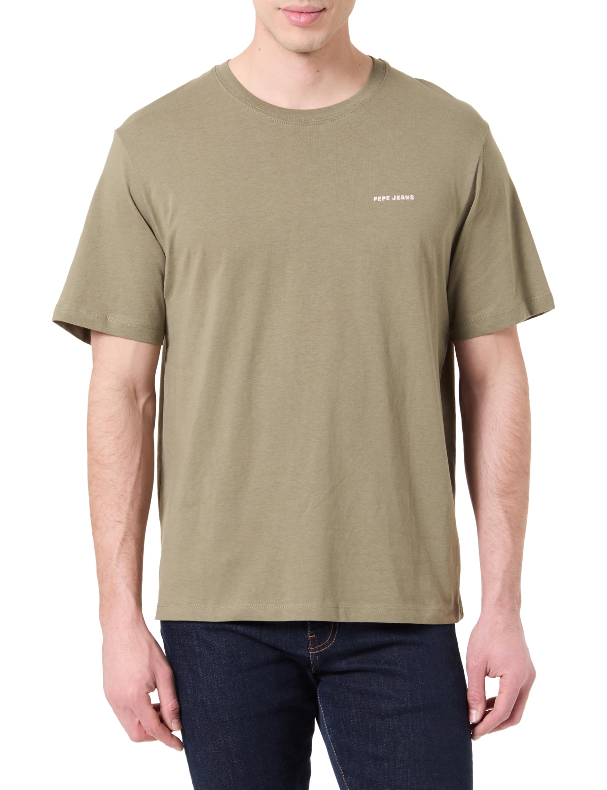 Pepe Jeans Herren M Basic Logo T-Shirt, Grün (Safari Green), XL, Grün (Safarigrün), XL