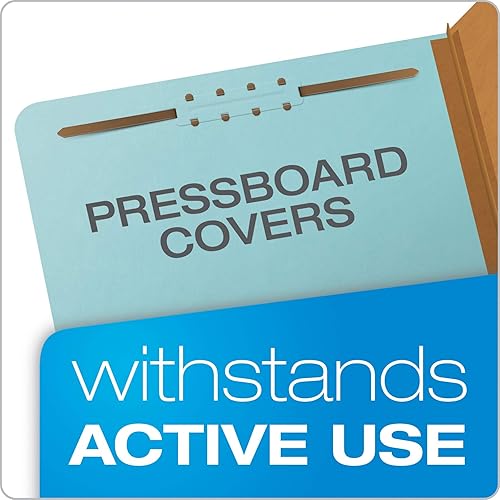 Miniatura 4 de Pendaflex Carpetas de archivos de clasificación recicladas, 2 divisores, sujetadores incrustados de 2", corte de 25 lengüetas, caja de 10 & carpetas