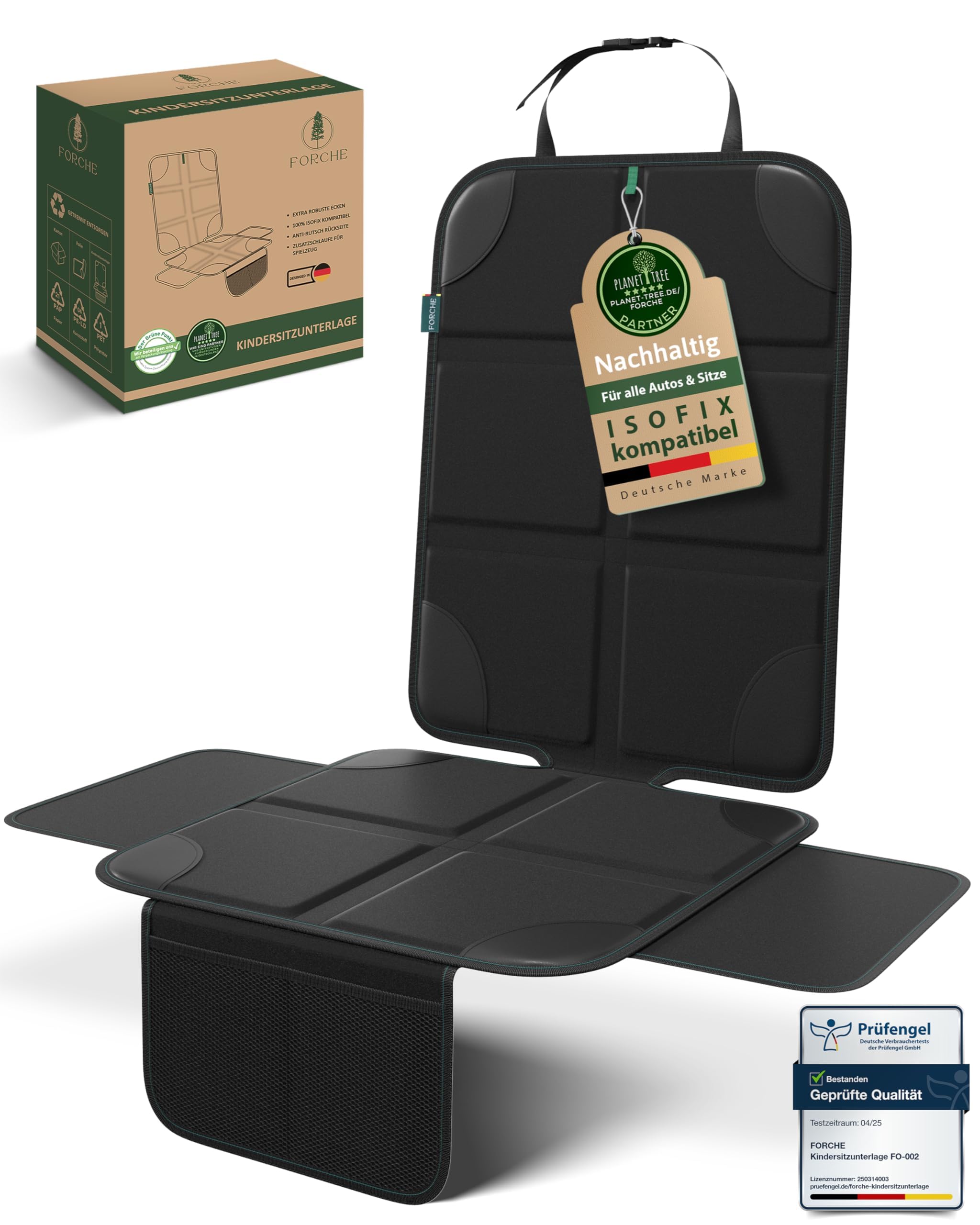 Forche® Kindersitzunterlage – Rutschfester Autositzschoner, Wasserabweisende Autositzauflage, ISOFIX geeignet