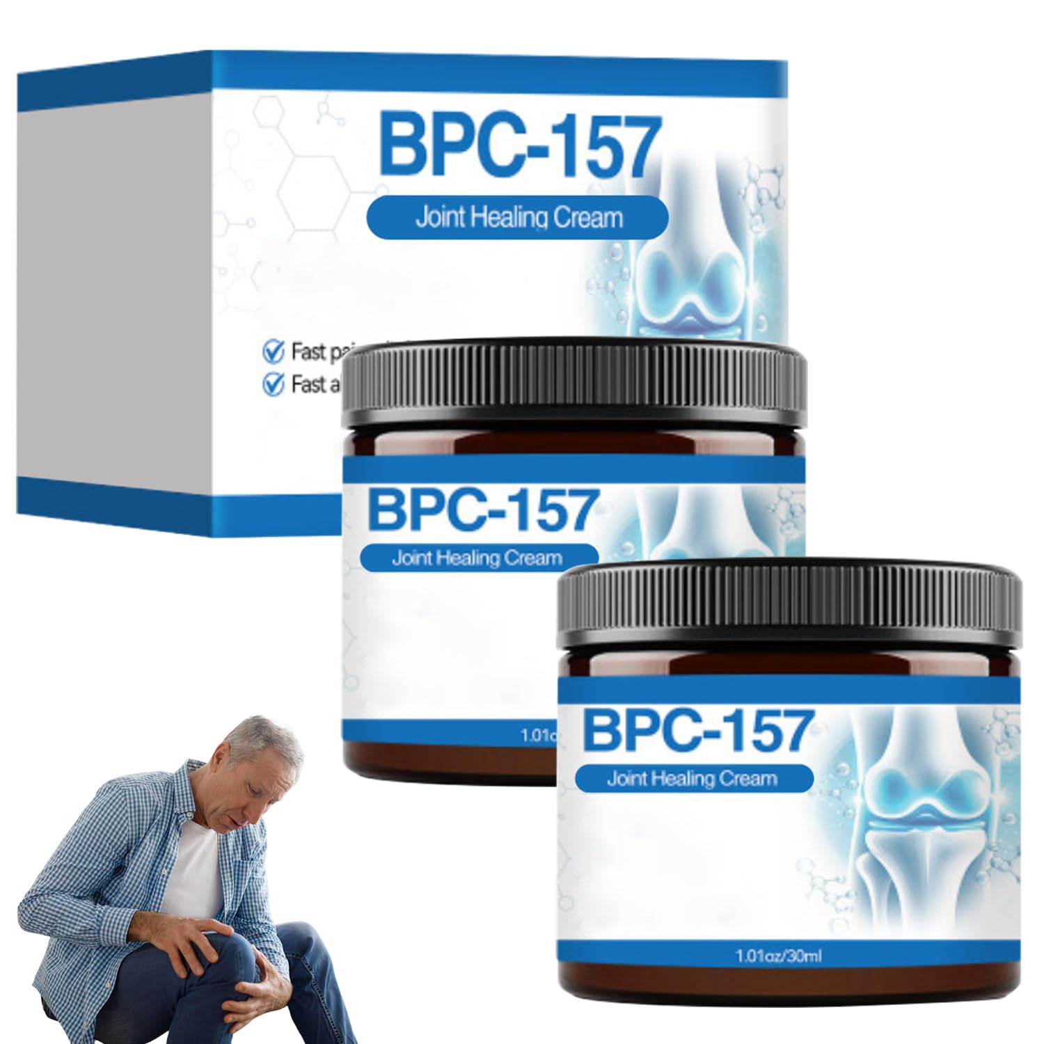 BPC-157 Joint Cream, 2025 New Joint Relief Ointment, Natural Ingredients, Fast Absorbing, Suitable for Back, Neck, Hands, Knees (2PCS)