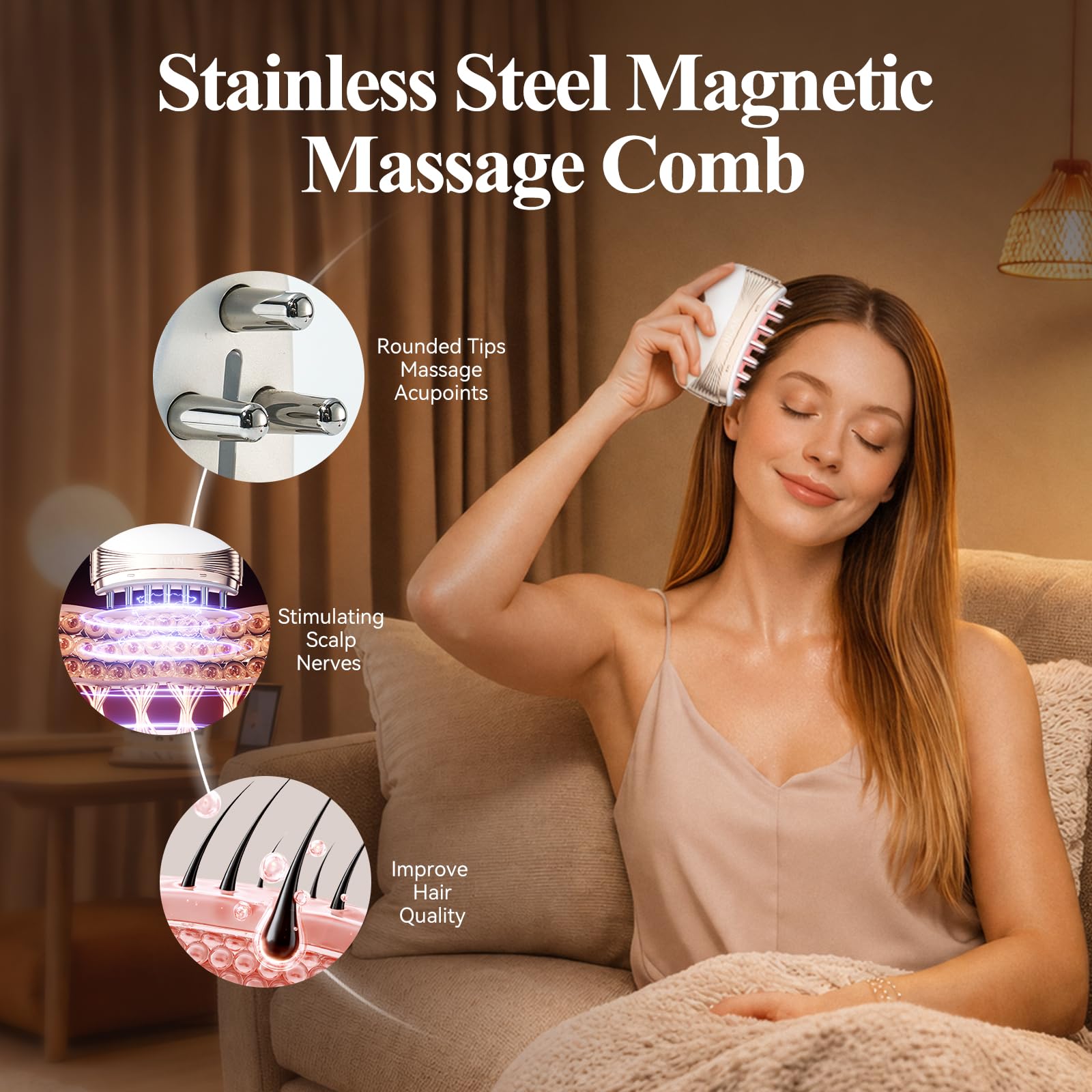 2-in-1 PRO Electric Heated Gua Sha Tool & Scalp Massage Comb,Red Light