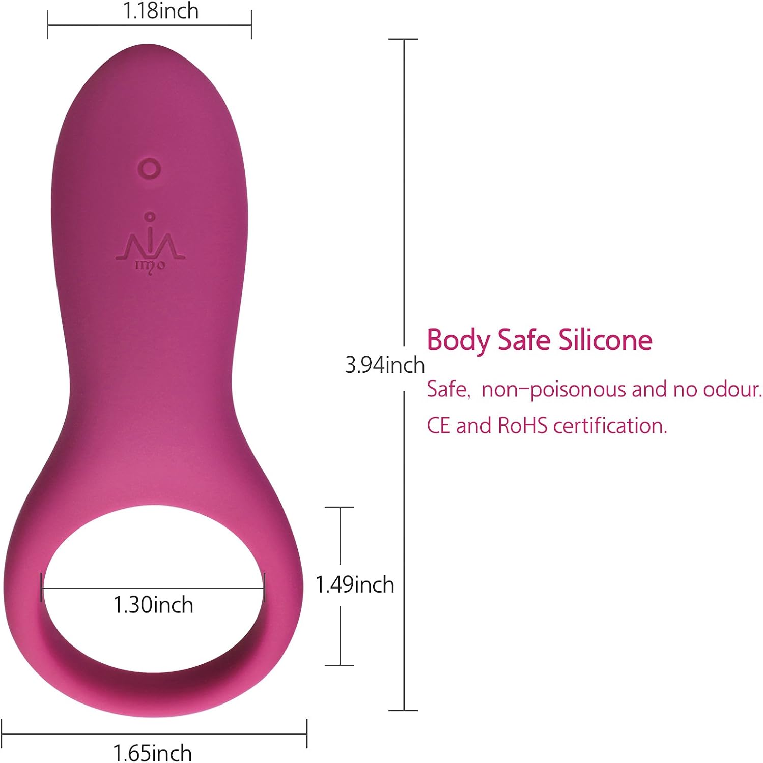 IMO Full Silicone Vibrating Cock Ring - Waterproof Rechargeable Penis Ring Vibrator - Sex Toy for Male or Couples (Wine Red)