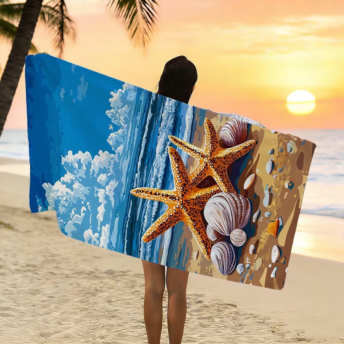 Strandtuch Mikrofaser Handtücher Groß 90x200cm 2er Set, Schnelltrocknend Saunahandtuch Fitness Handtuch Meer, Saugfähig Badetuch Sporthandtuch, Sandfrei Strandtuch XXL für Geschenke für Frauen -4468