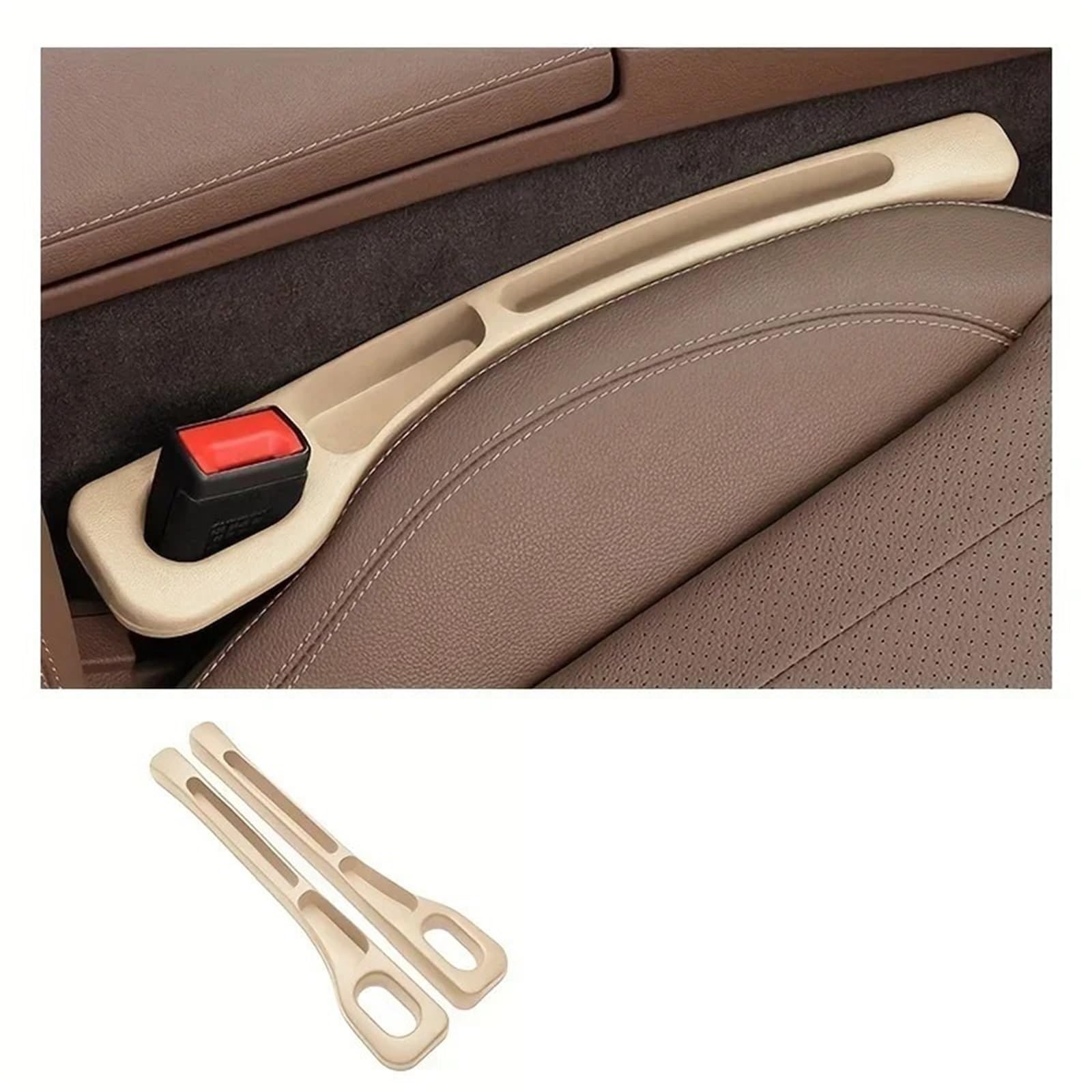 DASJKDI 2pcs Pair Universal Car Seat Gap Plug Strip Side Seam Filler Leak Proof Storage Organizer for car(2pcs Beige)