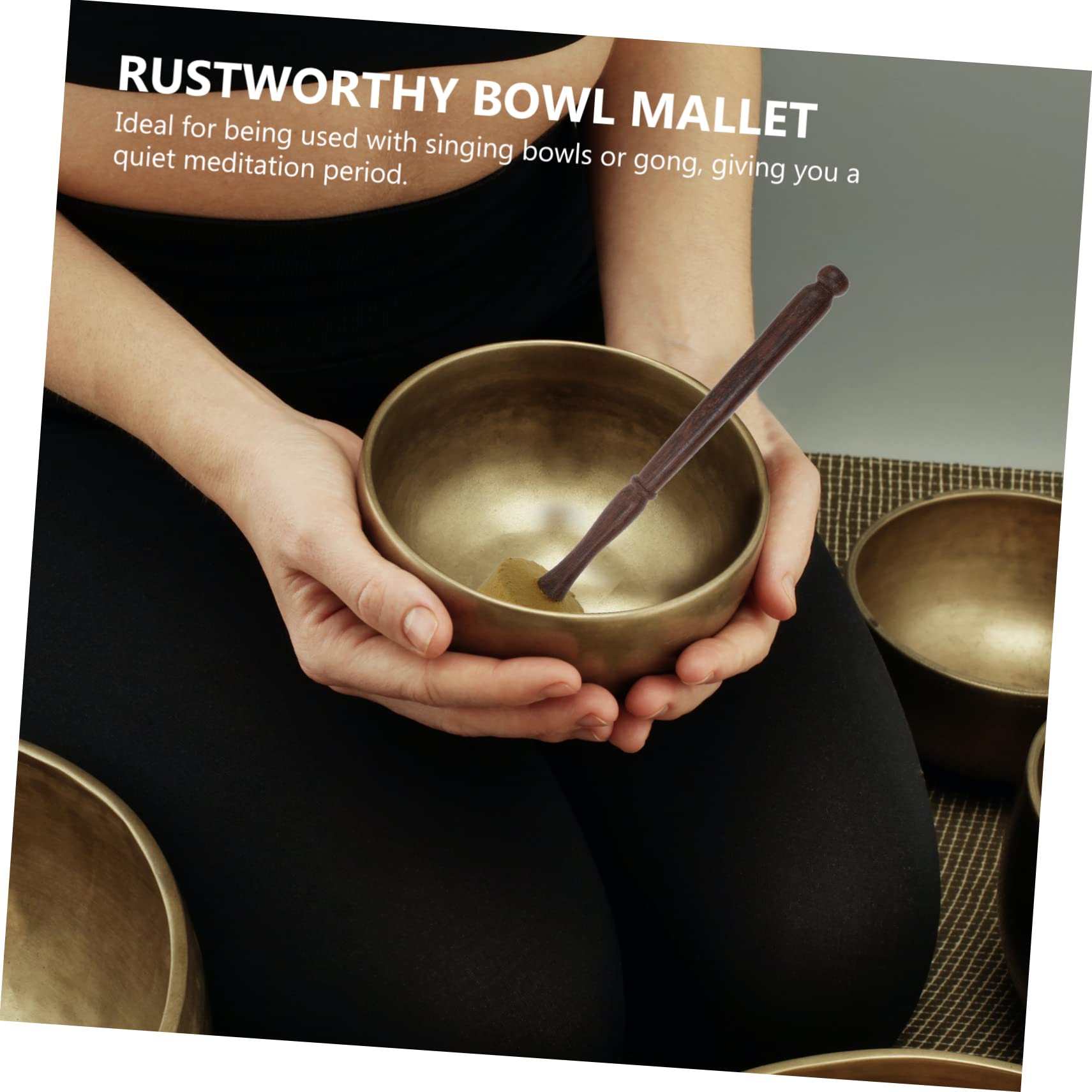 GALPADA 1Pc Durable Singing Bowl Mallet Lightweight Yellow Bowl Stick for Meditation Yoga and Sound Therapy Use for Singing Bowls and Gongs Long Handle