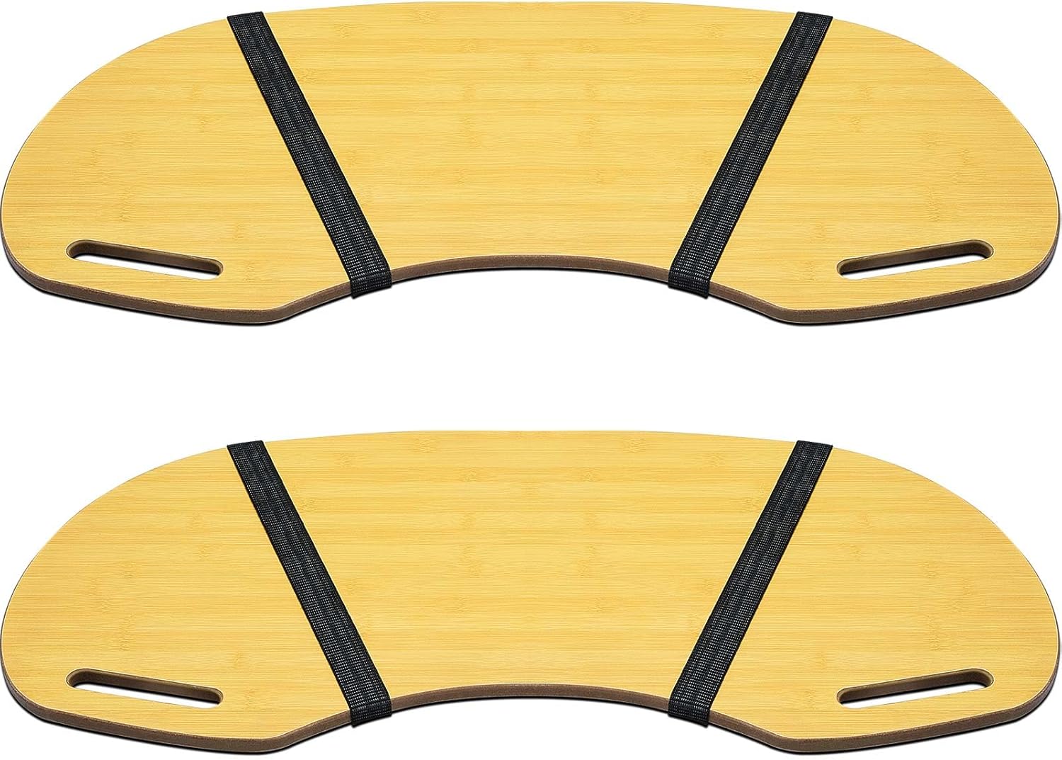 thyle 2 pcs wood curved lap desk - 30.5'' x 12.5'' lap table with handles,wooden board curved keyboard tray for laptop computer & mouse