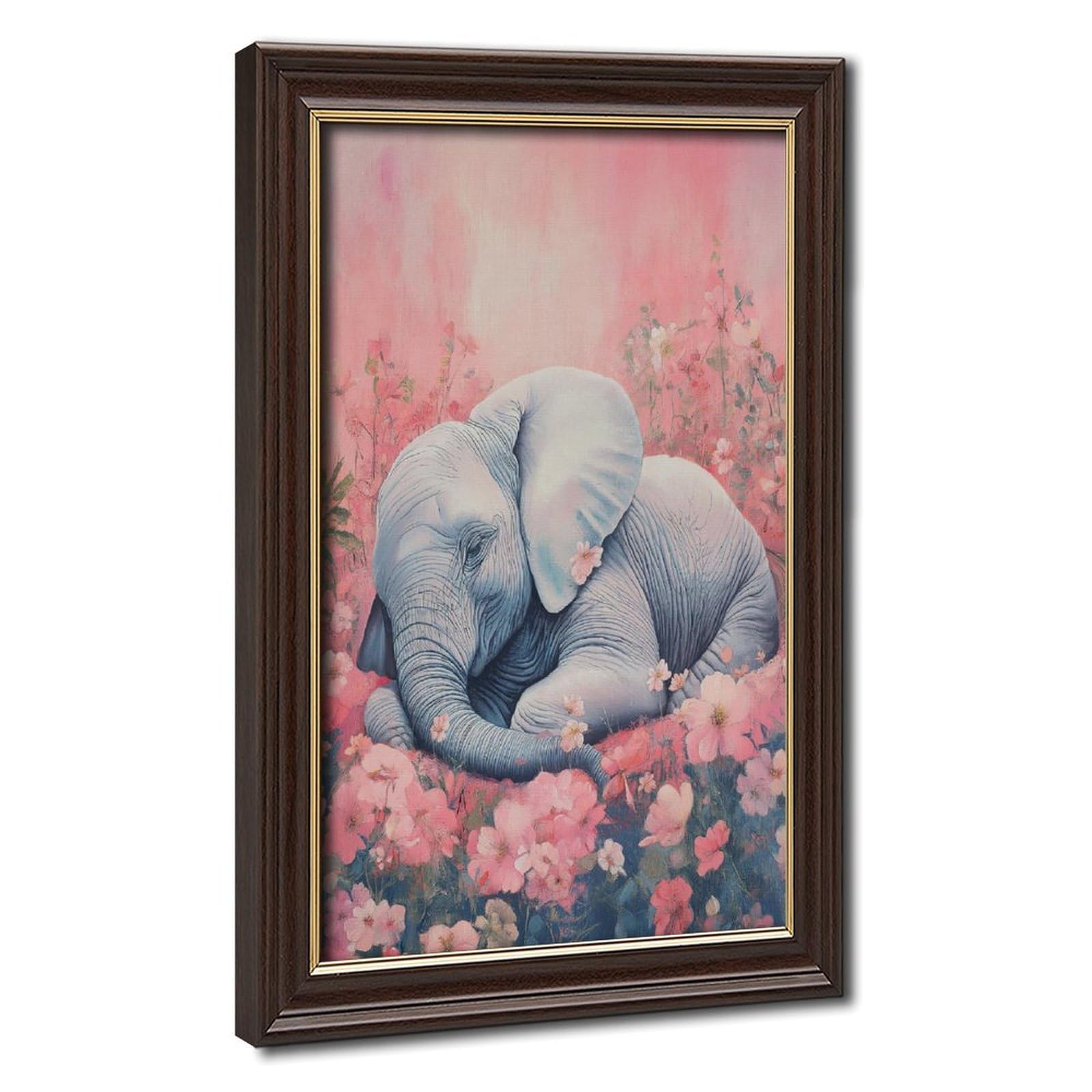 Bareronor Watercolour Elephant Poster Canvas Poster Bedroom Decor Landscape Office Room Decor Gift 12" L X 18" W