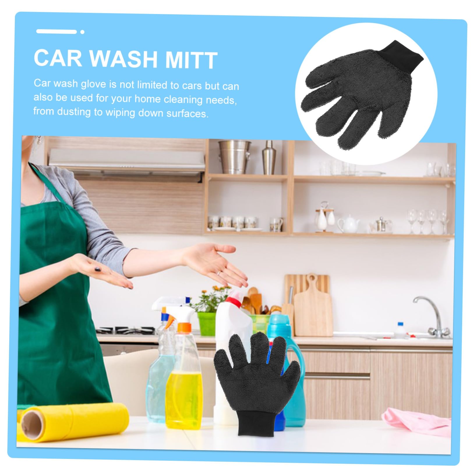 Gatuida 4pièces De Lavage De Voiture Microfibre Réversible Nettoyage Automobile Pratique pour Extérieur des Véhicules Accessoire De Nettoyage Polyvalent pour Maison Voiture