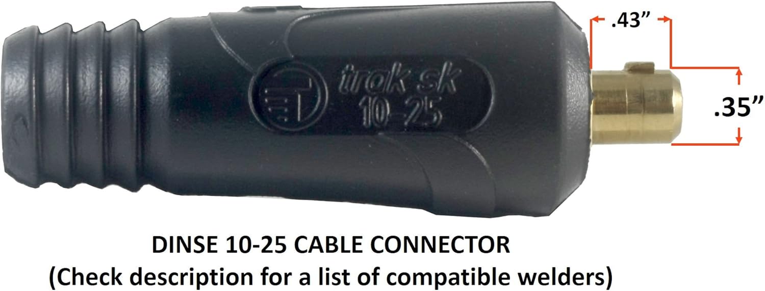 Exclusive Discount 60% Price 200 Amp Welding Electrode Holder Lead Assembly - Dinse 10-25 Connector - #2 AWG cable (25 FEET)