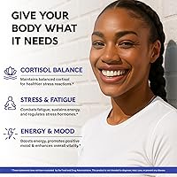Vista 3 de Suplemento de Cortisol para Mujeres - Albahaca Sagrada Ashwagandha Rhodiola L-Teanina - Equilibrio Hormonal a Base de Plantas - Apoyo al Estado