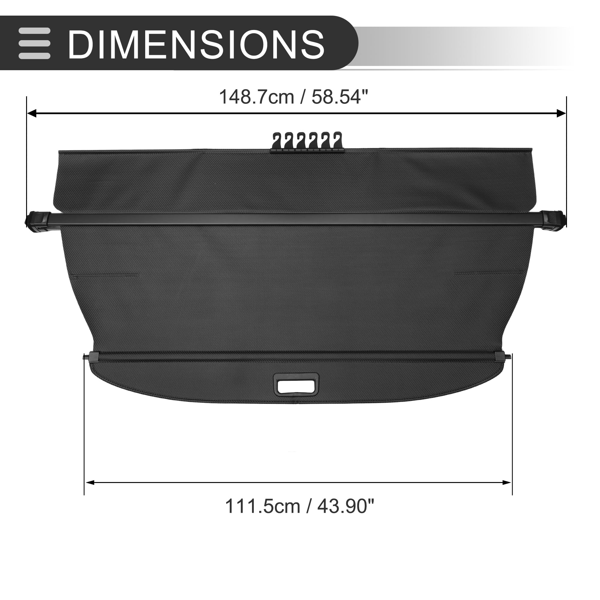 Motoforti Cubierta De Carga Retráctil Para Maletero Para Volvo Xc90 2003-2014 Estante De Equipaje De Maletero Trasero Protector De Seguridad De Sombra Lienzo Fibra De Carbono Negro