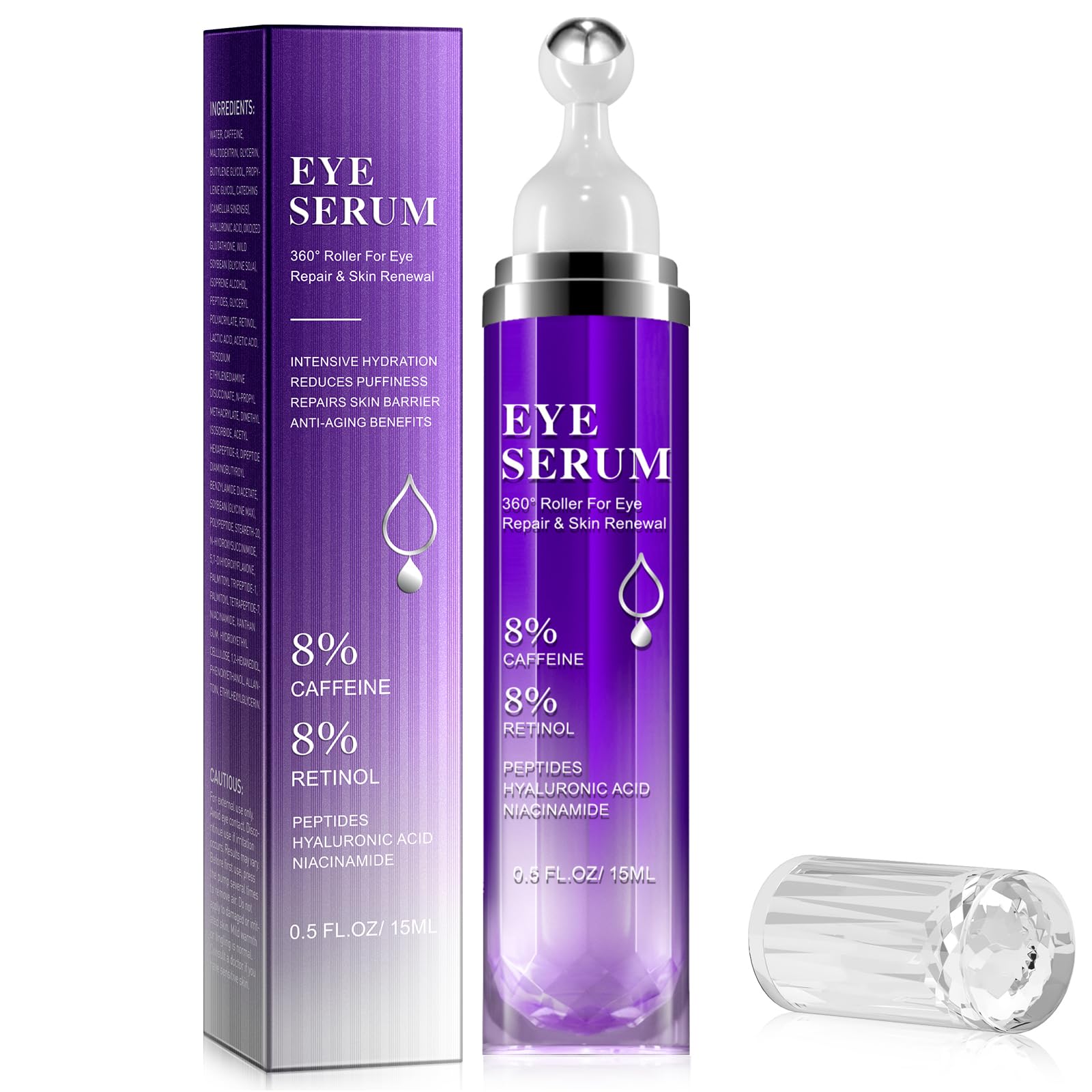 Amazon.com: Eye Serum with 8% Caffeine, Hyaluronic Acid