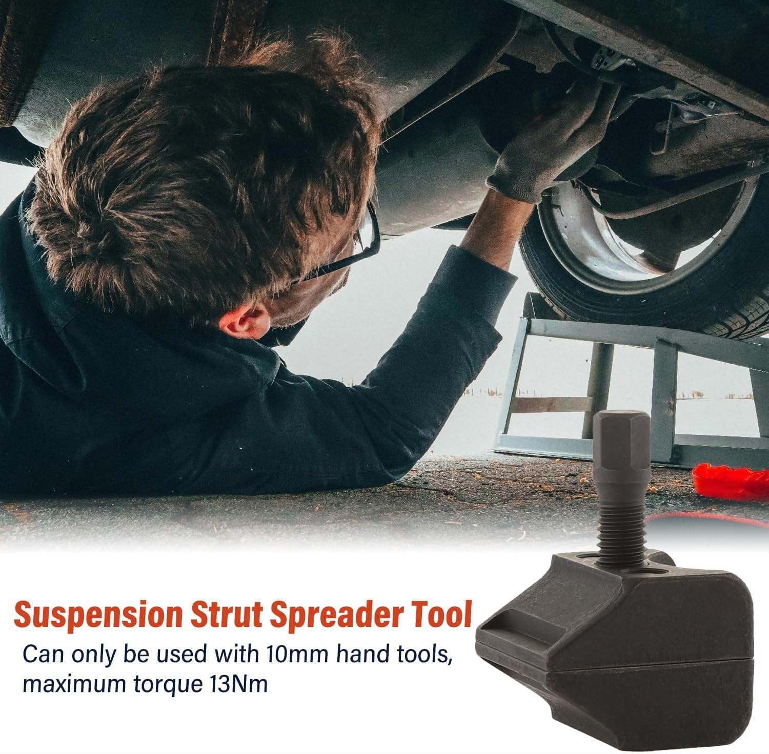 Black,Suspension Strut Spreader Tool, Quick Disassembly Car Suspension Split Hub Steering Knuckle Spreader for Both Upper and Lower Ball Joint Separator