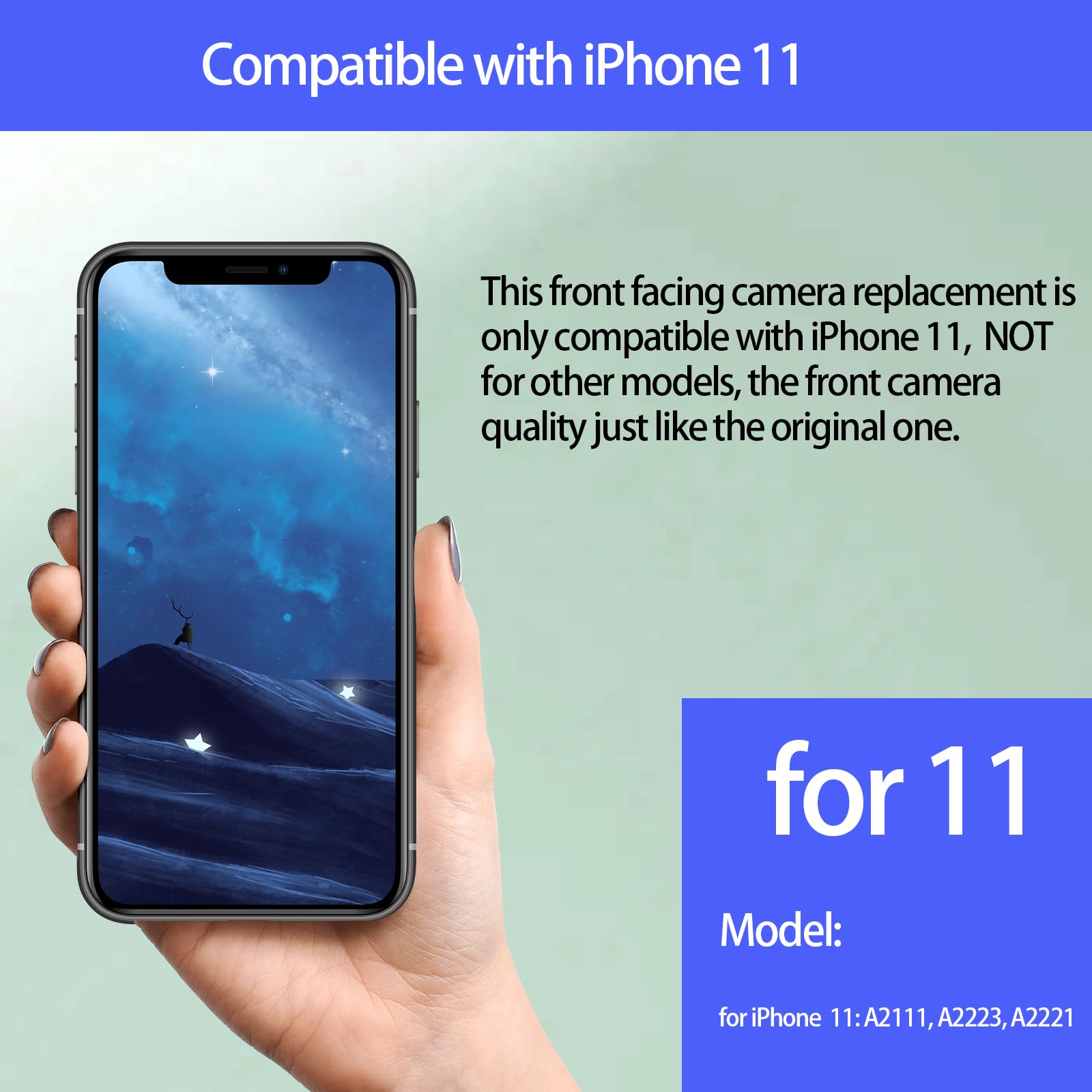 MrR.OMW for iPhone 11 Front Facing Camera 12MP, Module Flex Cable