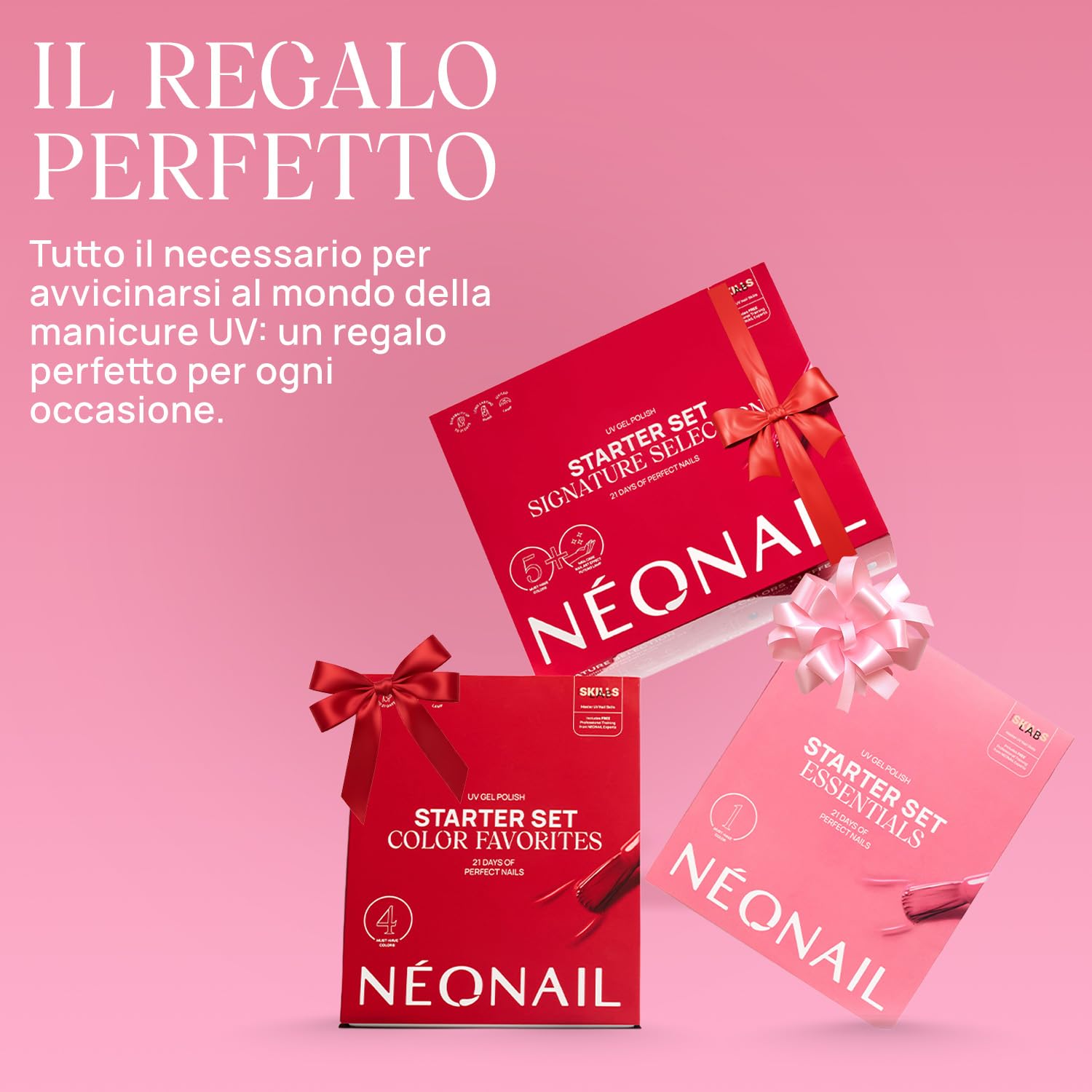 NÉONAIL Essentials Starter Set - Smalto Semipermanente Unghie - Kit Semipermanente Unghie - Gel Unghie - Kit Unghie - Smalto Unghie - Set Unghie - Base e Top Coat - Lampada UV 10W/36 - Smalti