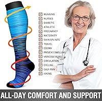 Vista 6 de 6 Pack Copper Compression Socks for Women and Men Circulation-Best Support for Medical, Running,Nursing,Athletic