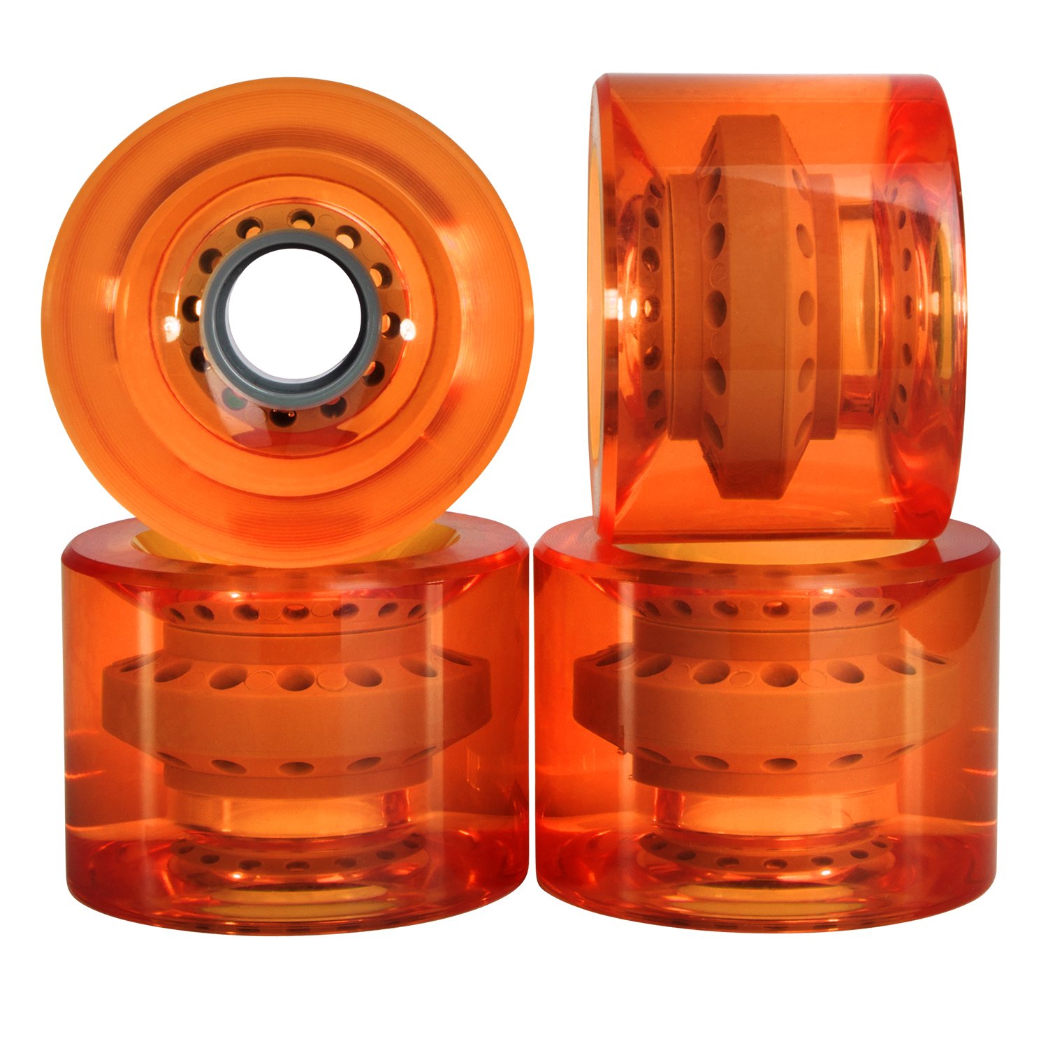 Cal 7 60mm 83A Cruiser Skateboard Wheels Set (Clear Orange)