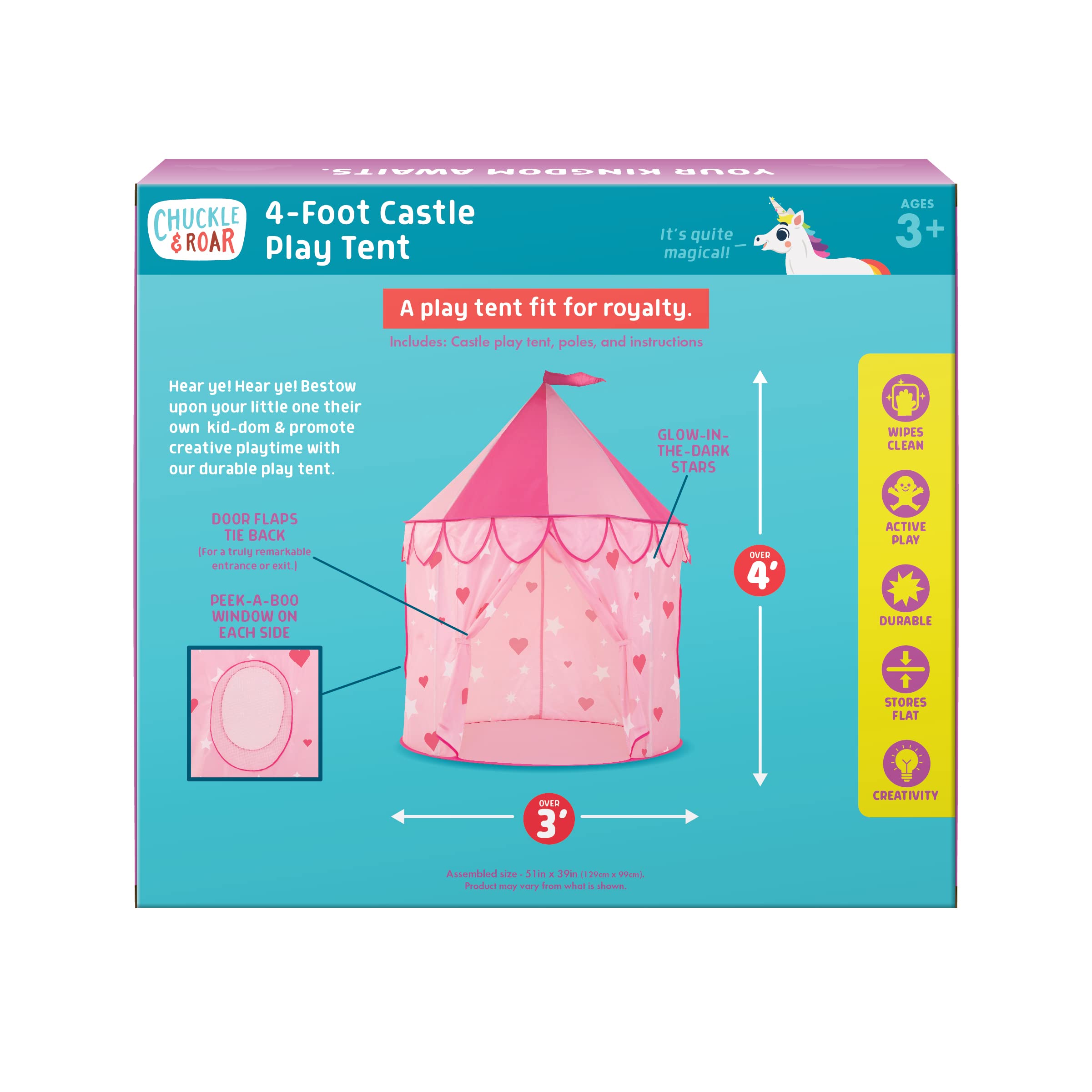 Chuckle & Roar Castle PopUp Kids' Play Tent, play tent