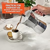 Vista 6 de IMUSA Cafetera de Cocina de Aluminio Fundido de 9 Tazas, Olla de Moka para Café al Estilo Cubano, Italiano y Espresso