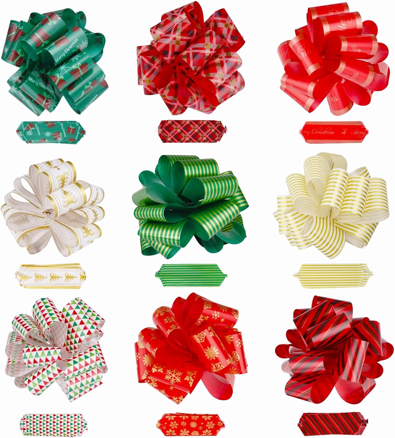ONTODEX 27PCS Christmas Gift Wrap Bows for Presents, Xmas Pull Bows Easy and Fast Ribbons Gift Wrapping Accessory Holiday Decoration