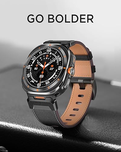 Miniatura 7 de Miimall Leather Band for Samsung Galaxy Watch Ultra 47mm(20252024), Premium Full Grain Leather Strap with Metal Connector, Rugged Elegant