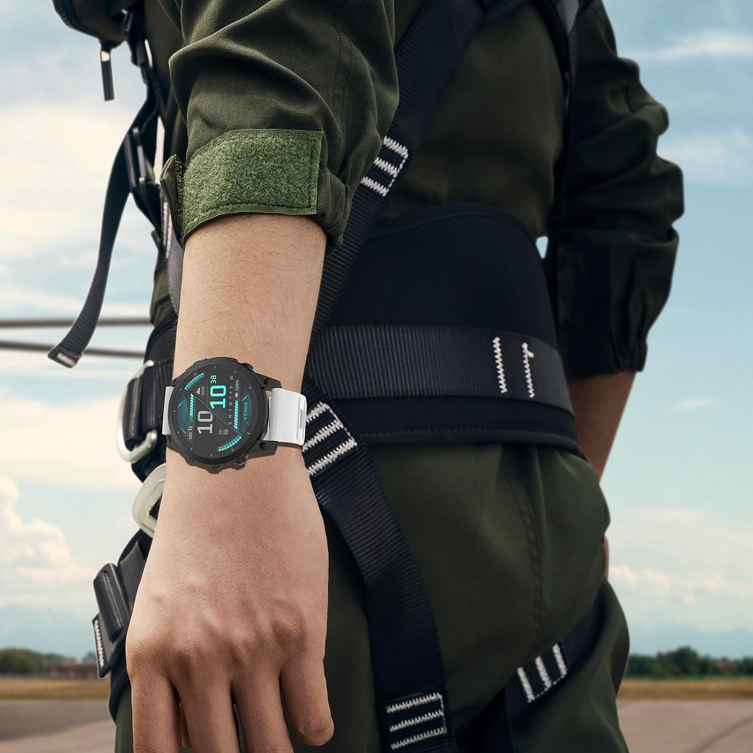 Watch Band for Garmin Fenix 8 43mm/Fenix 7S Pro/Fenix 7S/Fenix 6S Pro/Fenix 6S/Fenix 5S/Epix Pro 42mm/Descent MK3i 43mm/Descent Mk2S, 20mm Silicone QuickFit Band - Image 6