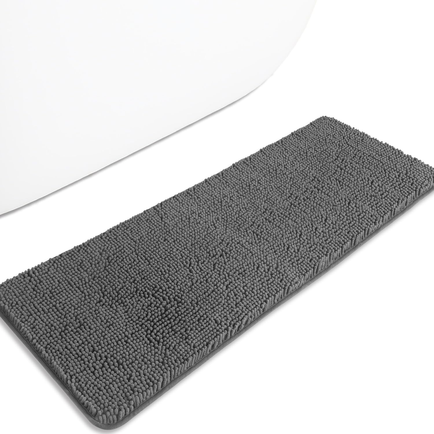 PureSwan Bathroom Runner Rug 47 x 17 Inch – Long Bath Mat | Absorbent and Washable Thick Chenille Bath Rug Non-Slip Runner Rug for Bathroom, Shower, Sink(Gray) — image 1
