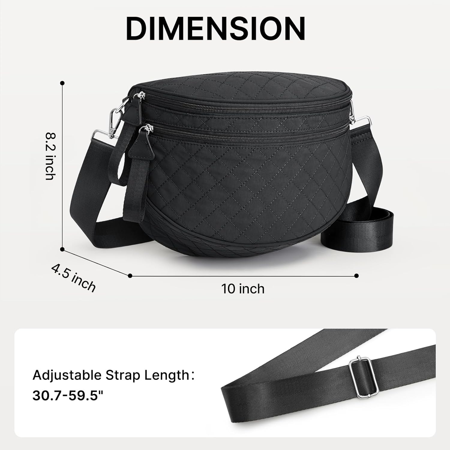 G4Free Quilted Bum Bag Crossbody Bags for Women, Spacious Nylon Cross Body Bag with Removable Pouch - Image 6