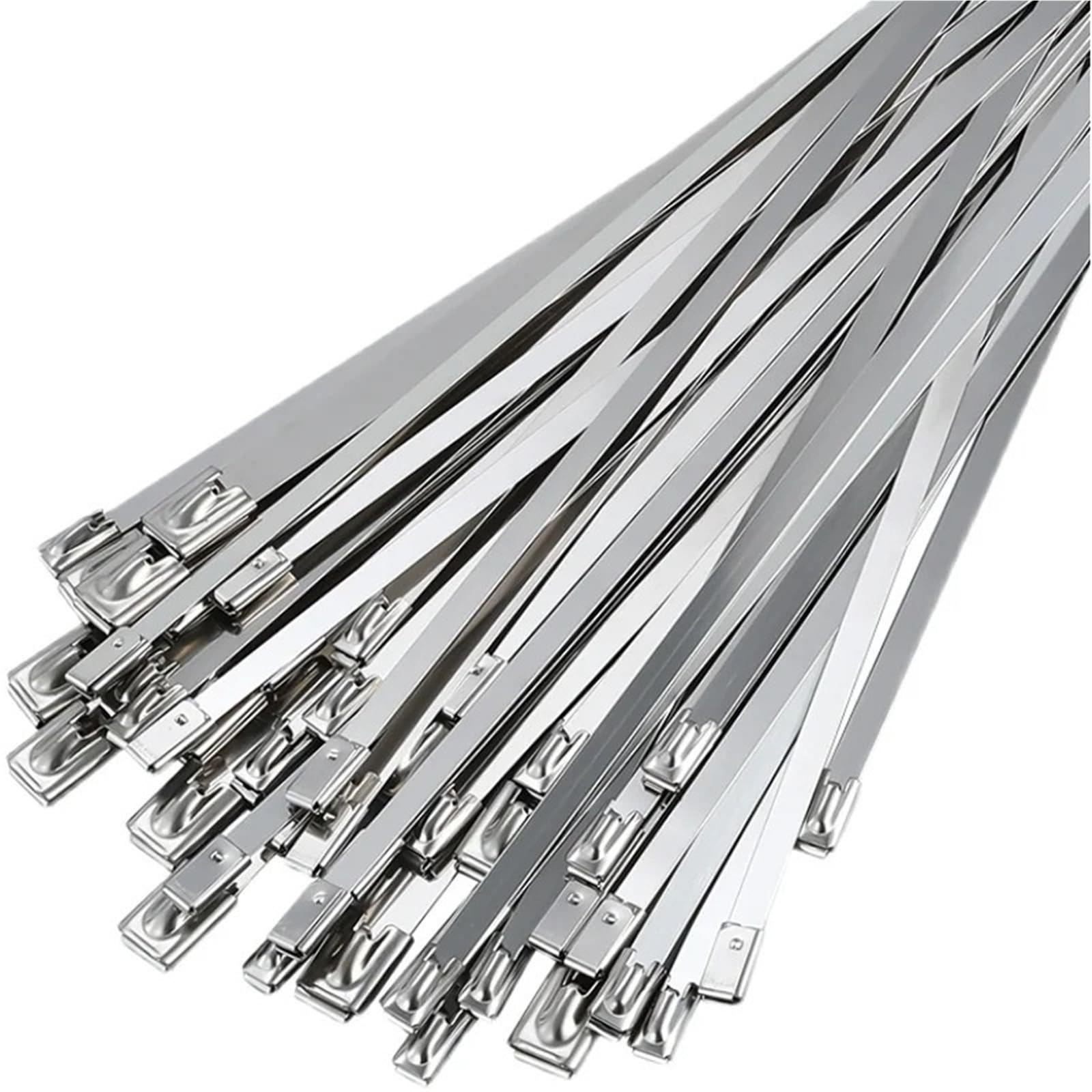 Metal Cable Ties 30Pcs 4.6/7.9mm Stainless Steel Metal Cable Ties Coated Locking Zip(10mm,450mm(17.72inch))