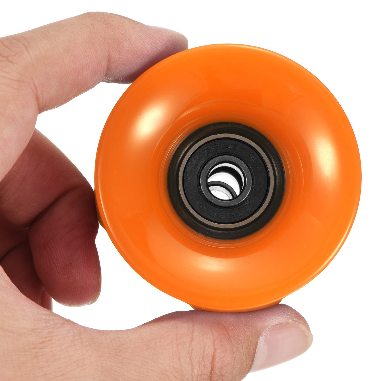 PATIKIL 60mm Longboard Ruedas con Rodamientos ABEC-9, 4 Paquetes Calle Ruedas para Patinetas Crucero Rueda Repuesto 80A, Naranja Negro
